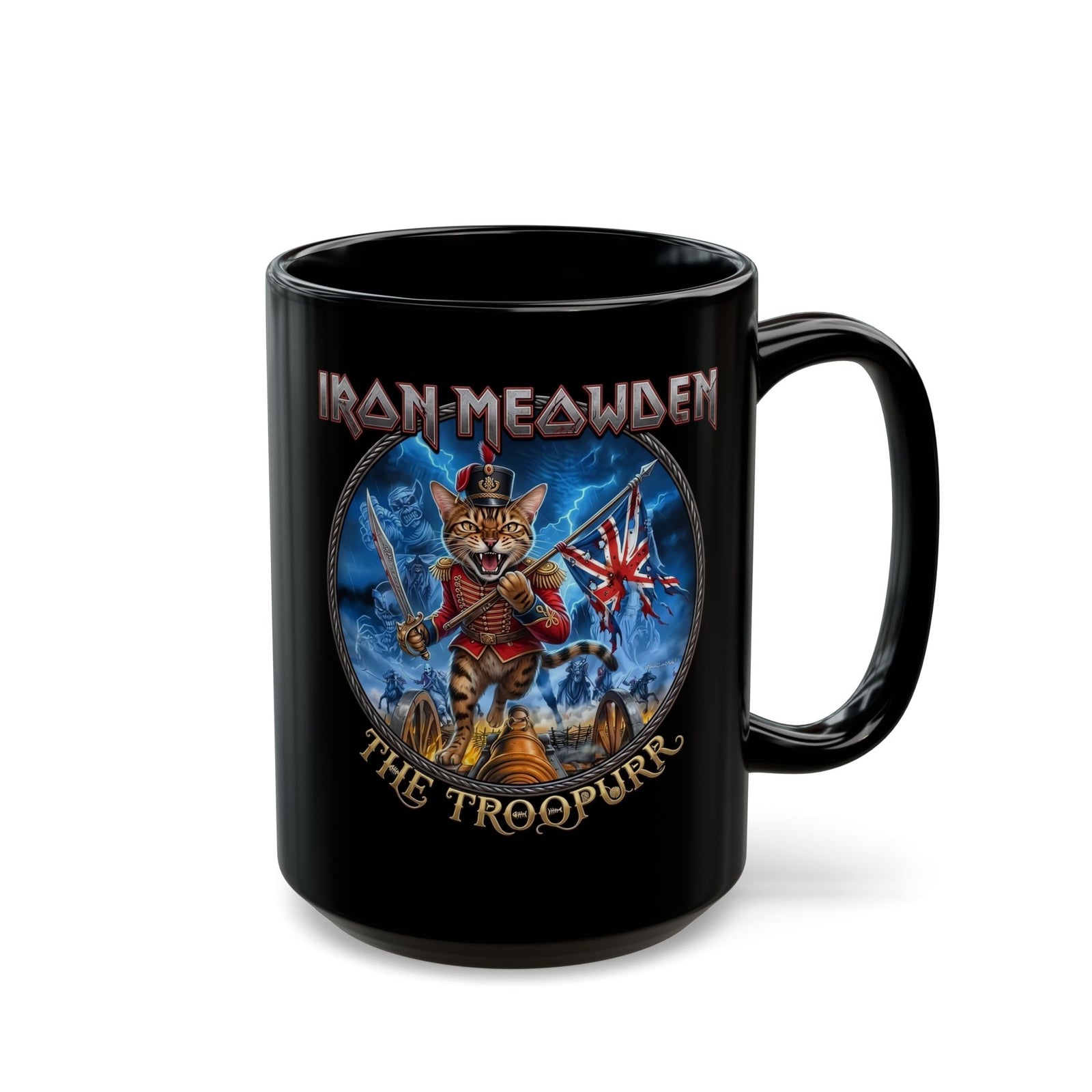 The Troopurr Cat Rock Black Mug