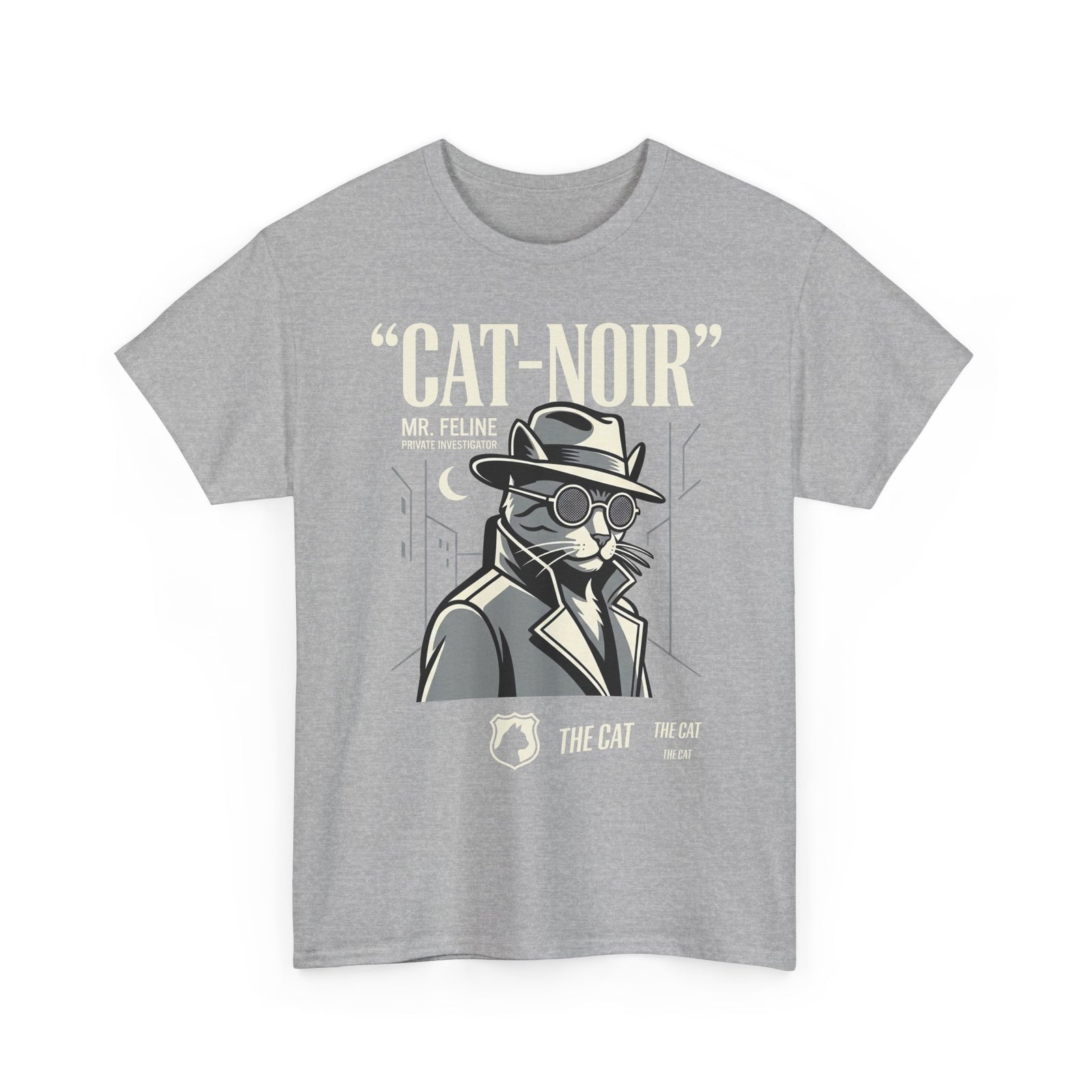 Detective Cat T-Shirt — Vintage Noir Graphic Tee