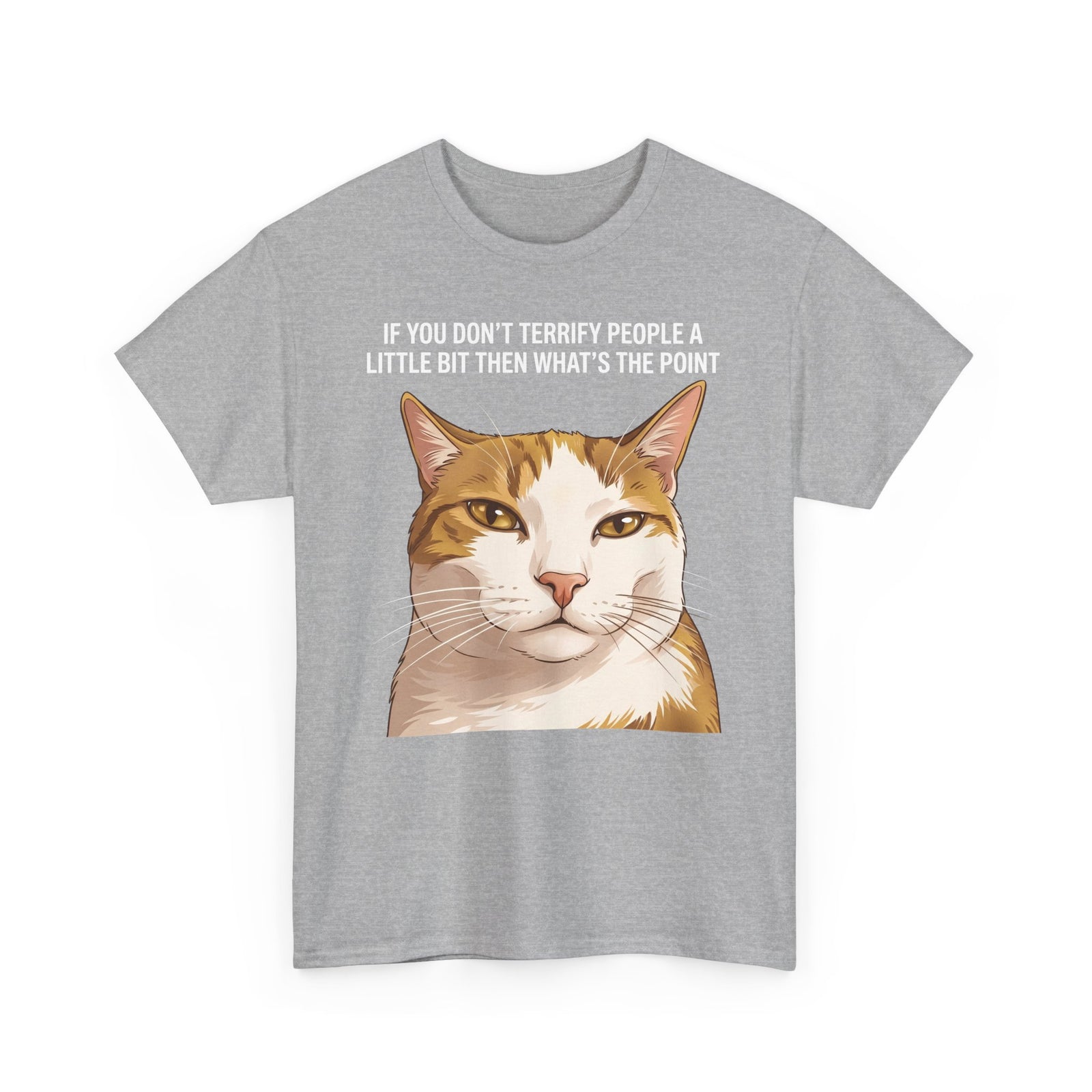 If You Don't Terrify People A Little Bit T-Shirt — Funny Sarcastic Orange Cat Tee