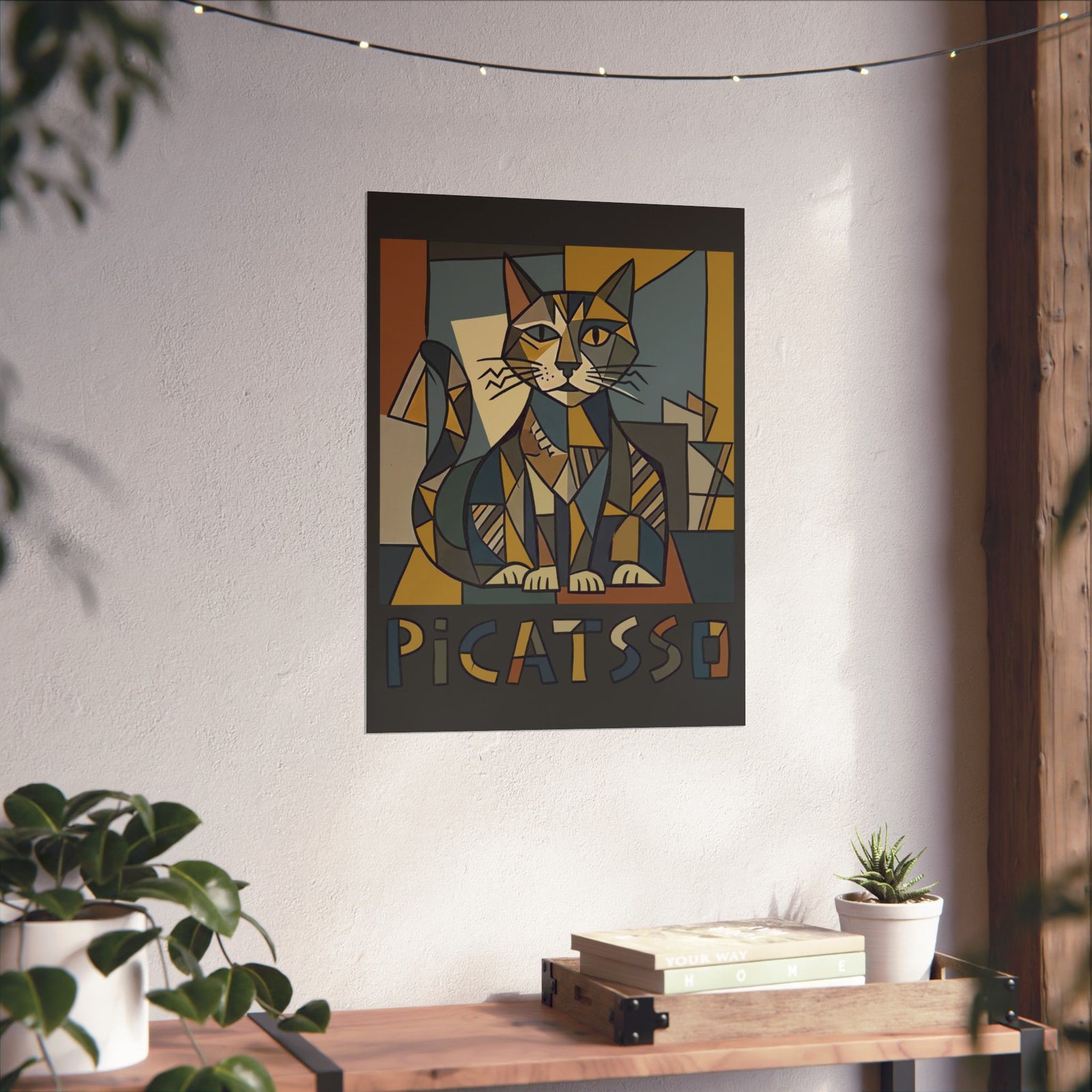 Picatsso Cat Art Poster — Playful Cat Picasso Design