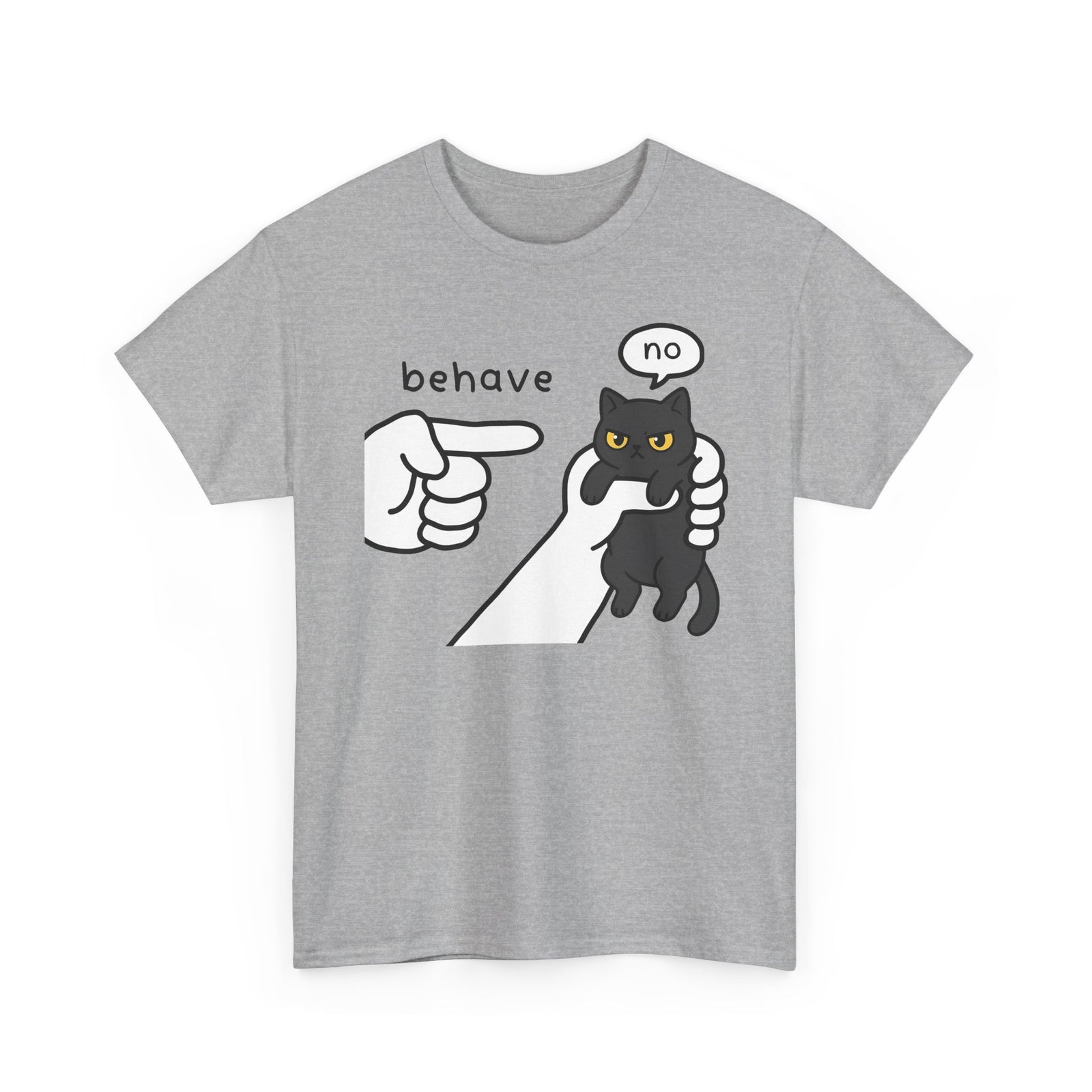 Behave No Black Cat T-Shirt — Cute Funny Cat Graphic Tee