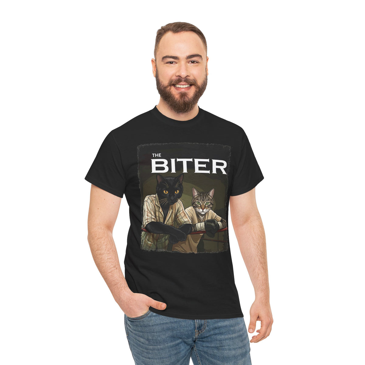 The Biter Cat T-Shirt — Retro Boxing Cats Graphic Tee