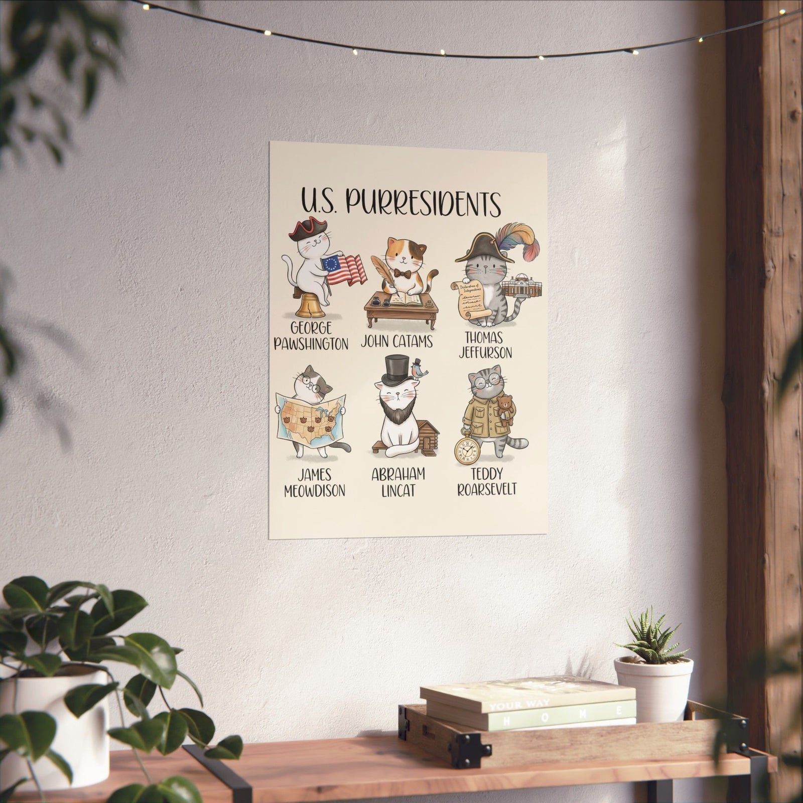 US Purresidents Funny Cat Poster