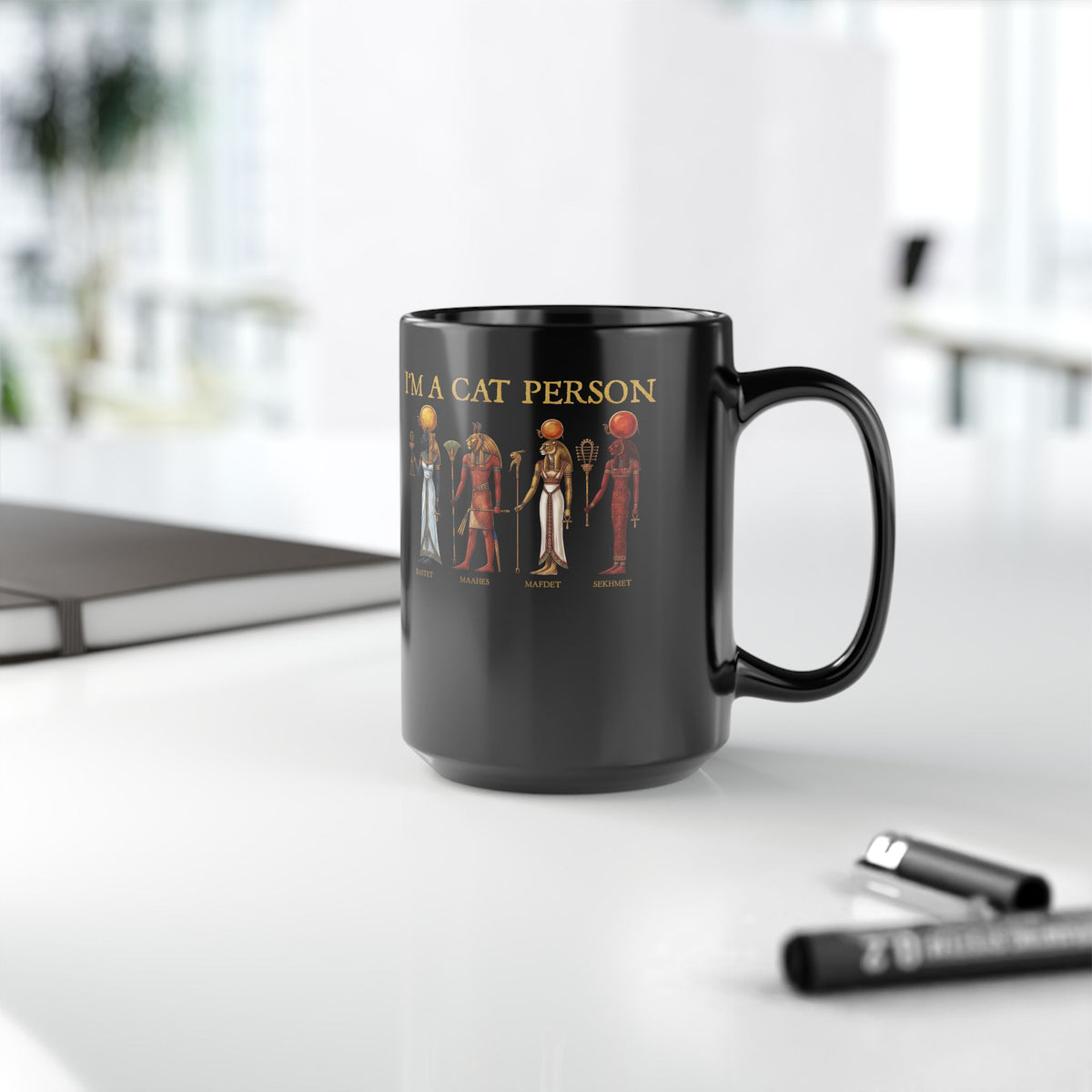 I'm a Cat Person Black Mug