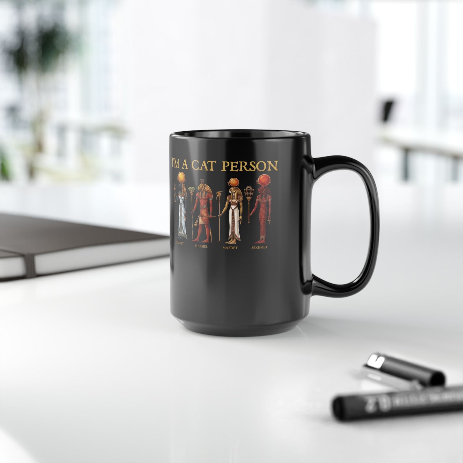 I'm a Cat Person Black Mug