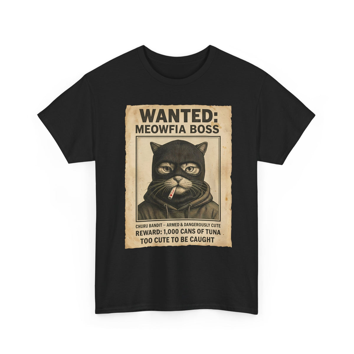"Meowfia Boss" Wanted Poster Funny Cat T-Shirt