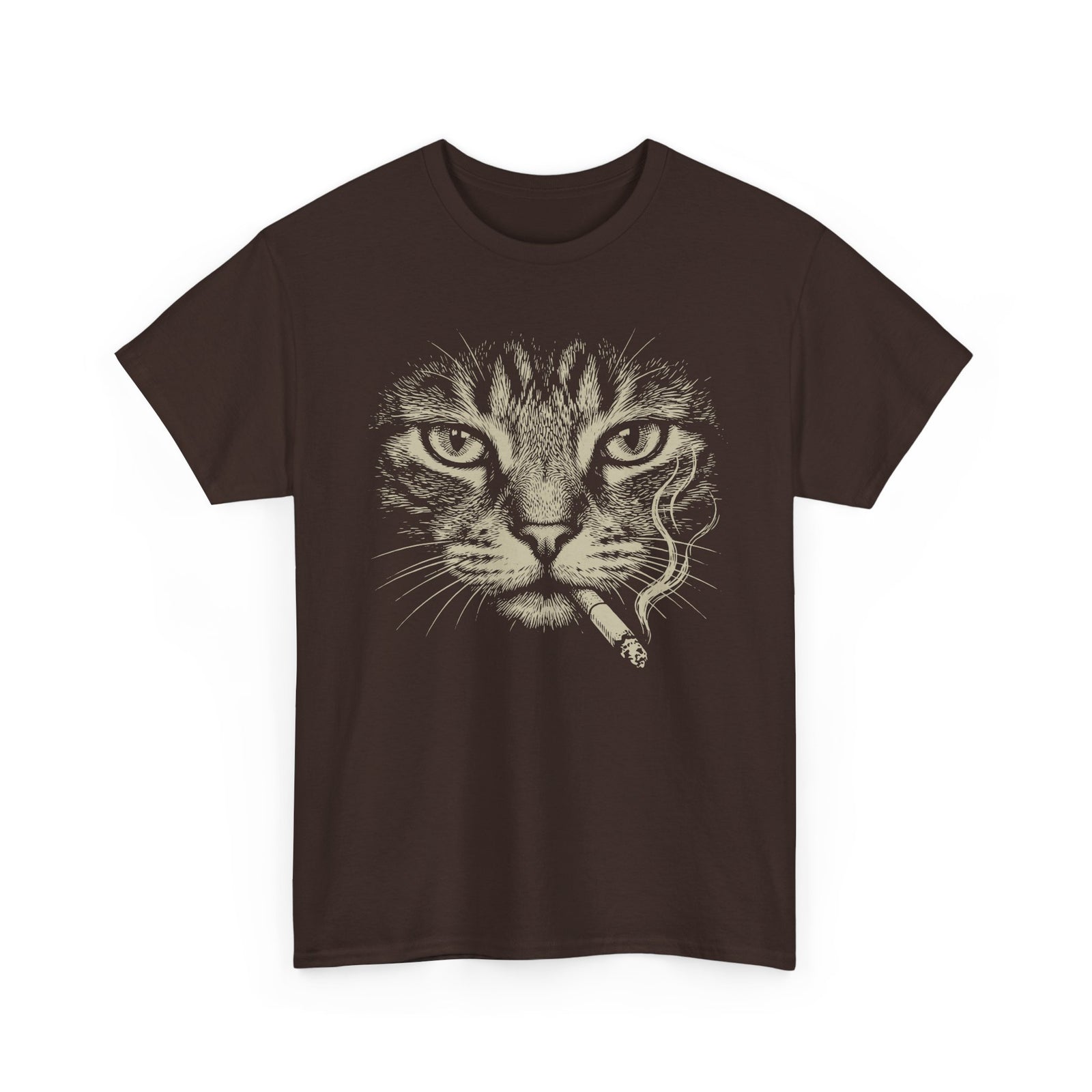 Smoking Cat T-Shirt — Vintage Grunge Cat Graphic Tee