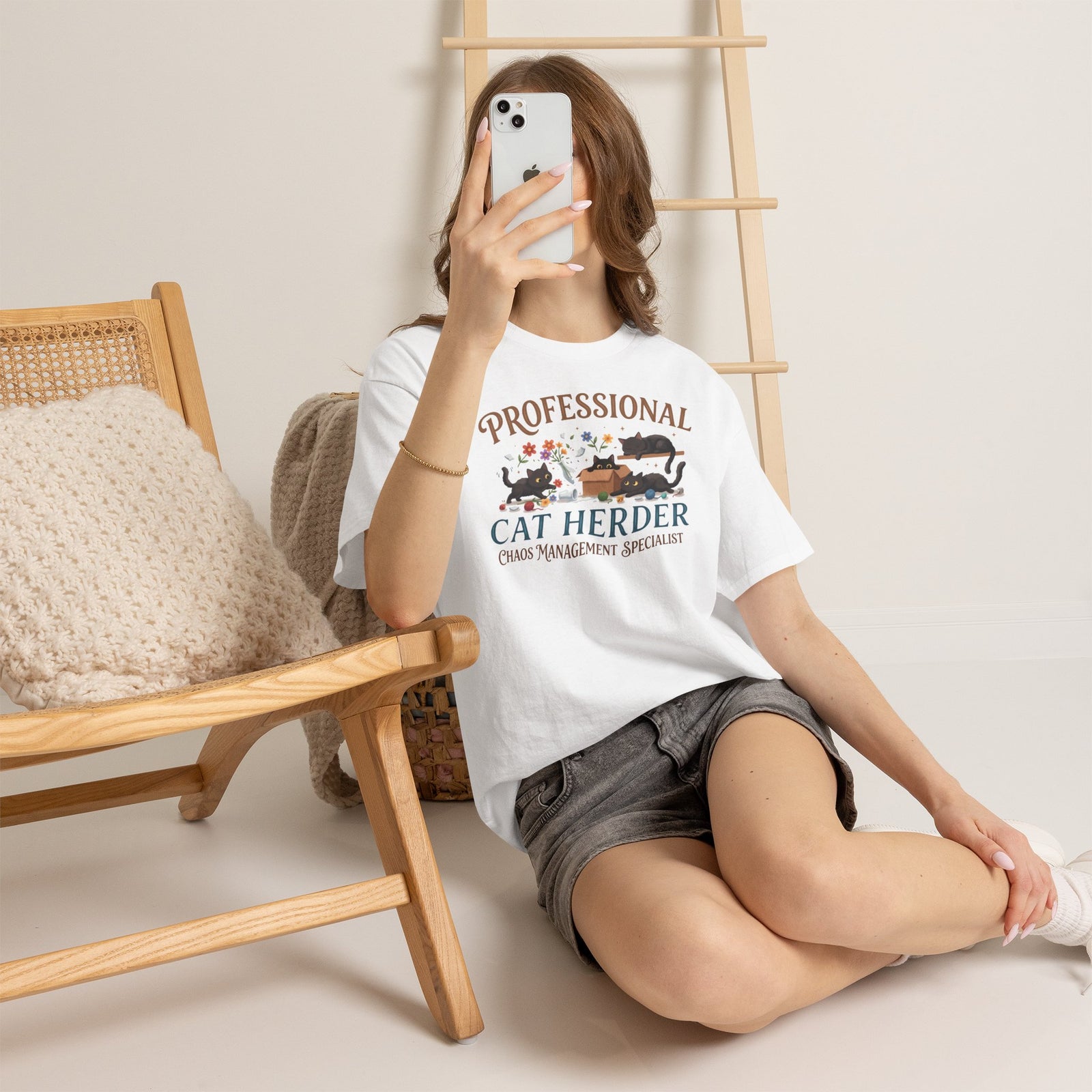 Professional Cat Herder T-Shirt — Funny Chaos Management Specialist Tee