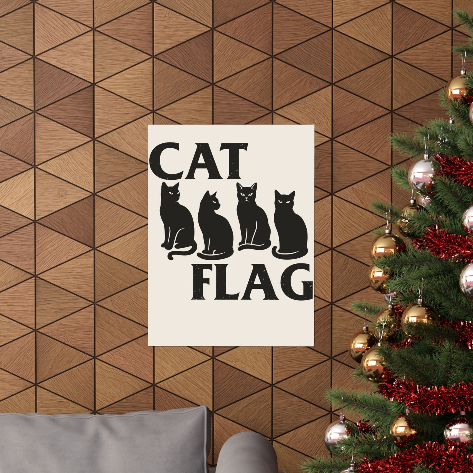 Cat Flag Poster Feline Graphic Poster