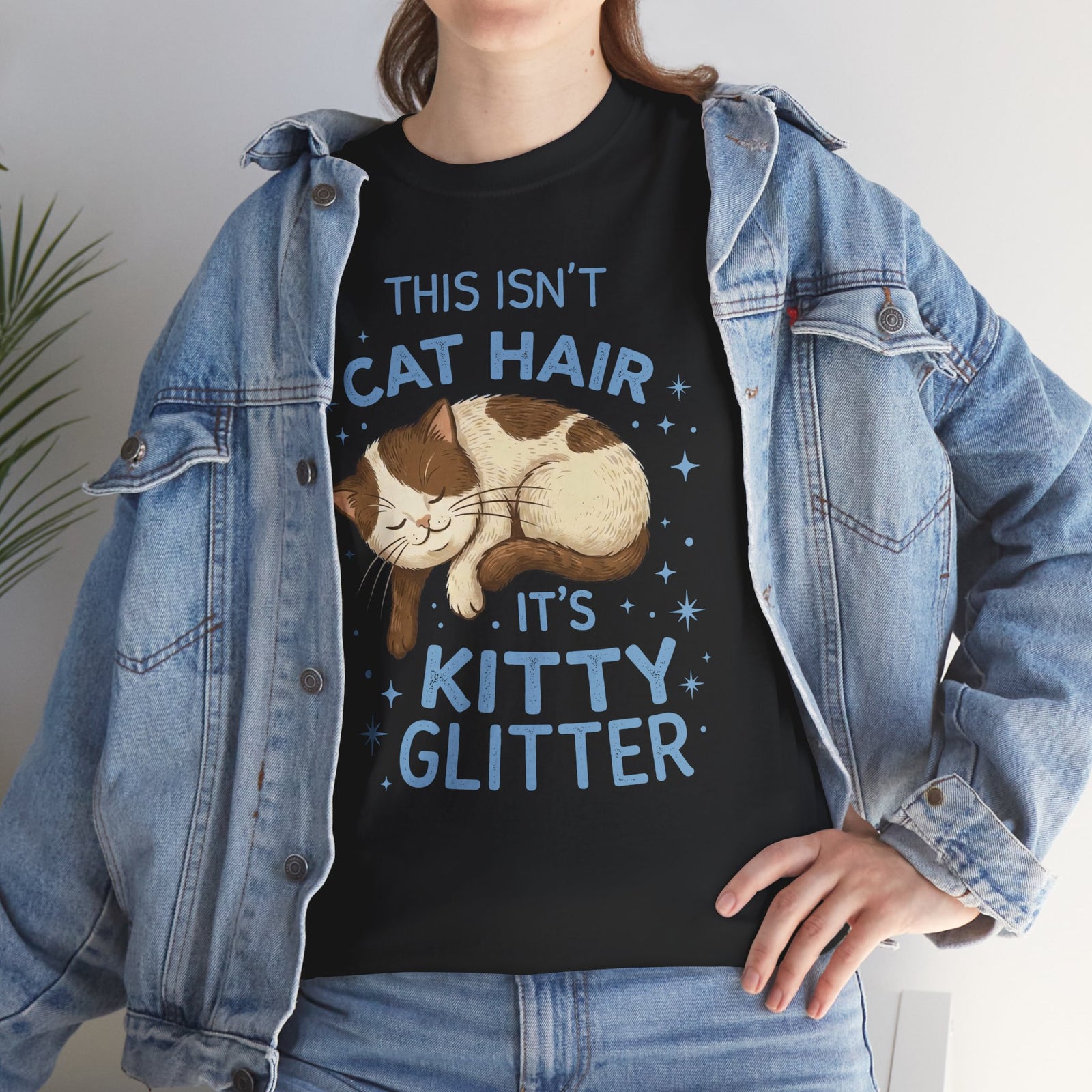Kitty Glitter T-Shirt — "This Isn't Cat Hair" Cat Lover Tee