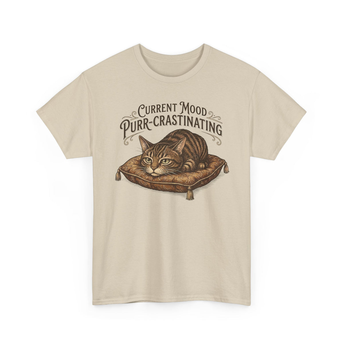 Current Mood: Purr-Crastinating Cat T-Shirt