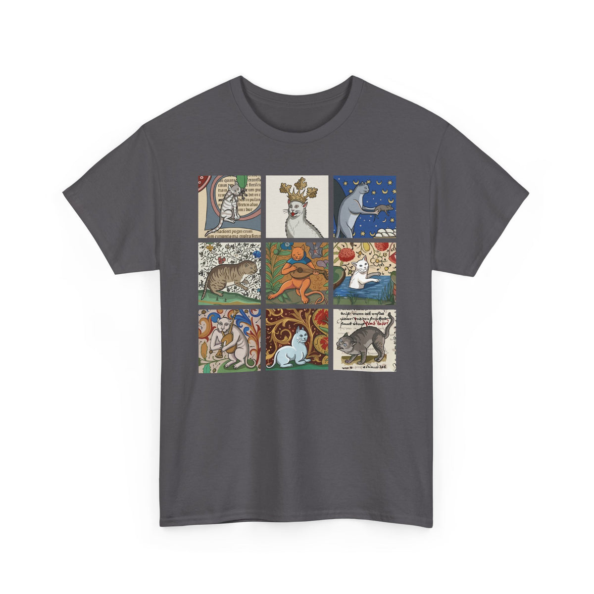 Medieval Cats T-Shirt — Vintage Heraldic Cat Design