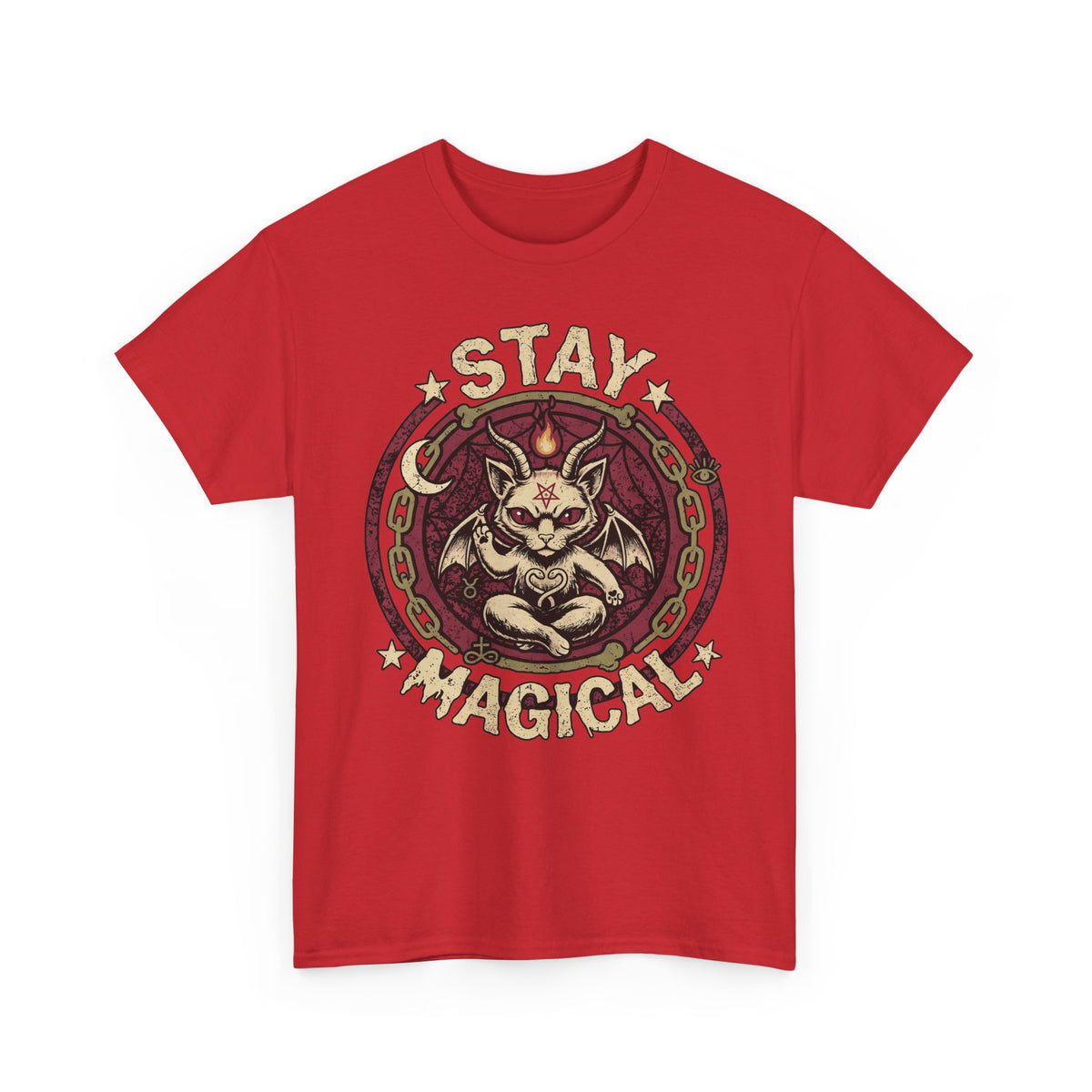 Stay Magical Baphomet Cat — Occult Gothic Aesthetic Graphic Art