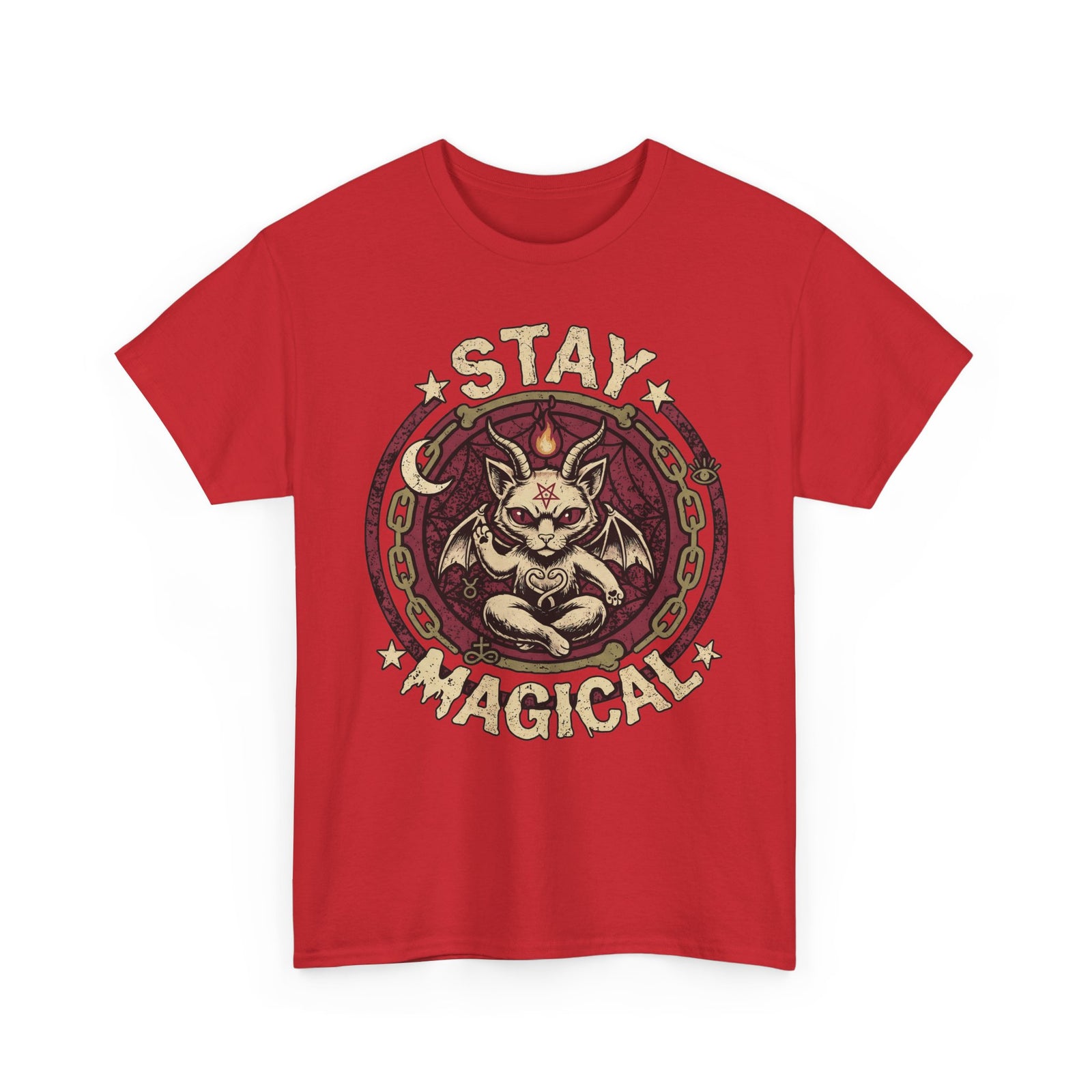 Stay Magical Baphomet Cat — Occult Gothic Aesthetic Graphic Art