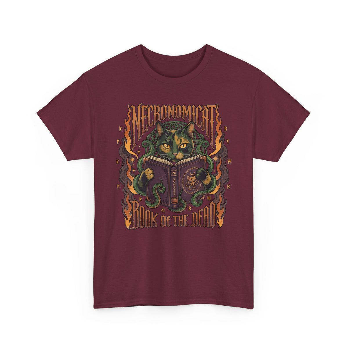 Necronomicat Occult Cat T-Shirt — Dark Mystic Graphic Tee