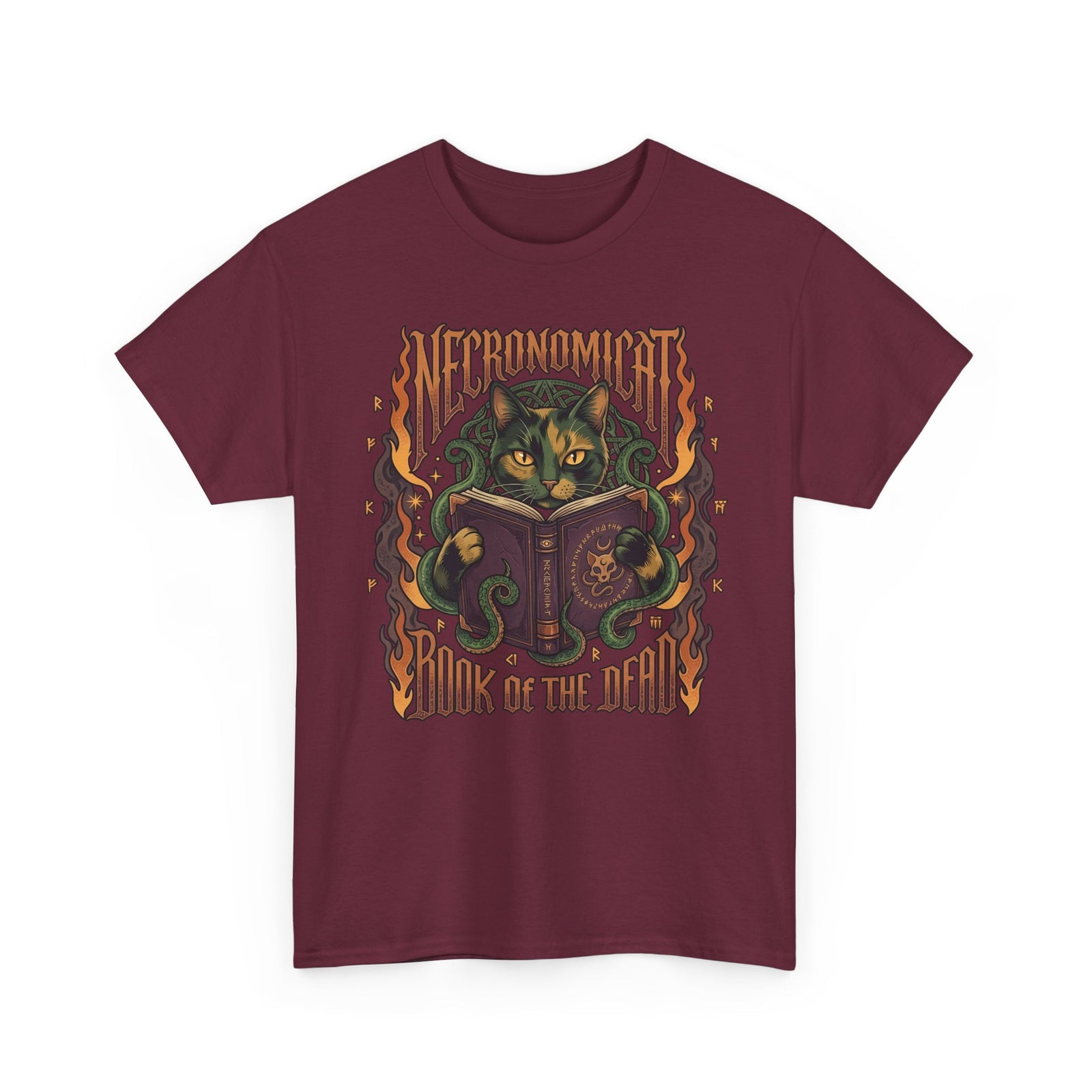 Necronomicat Occult Cat T-Shirt — Dark Mystic Graphic Tee