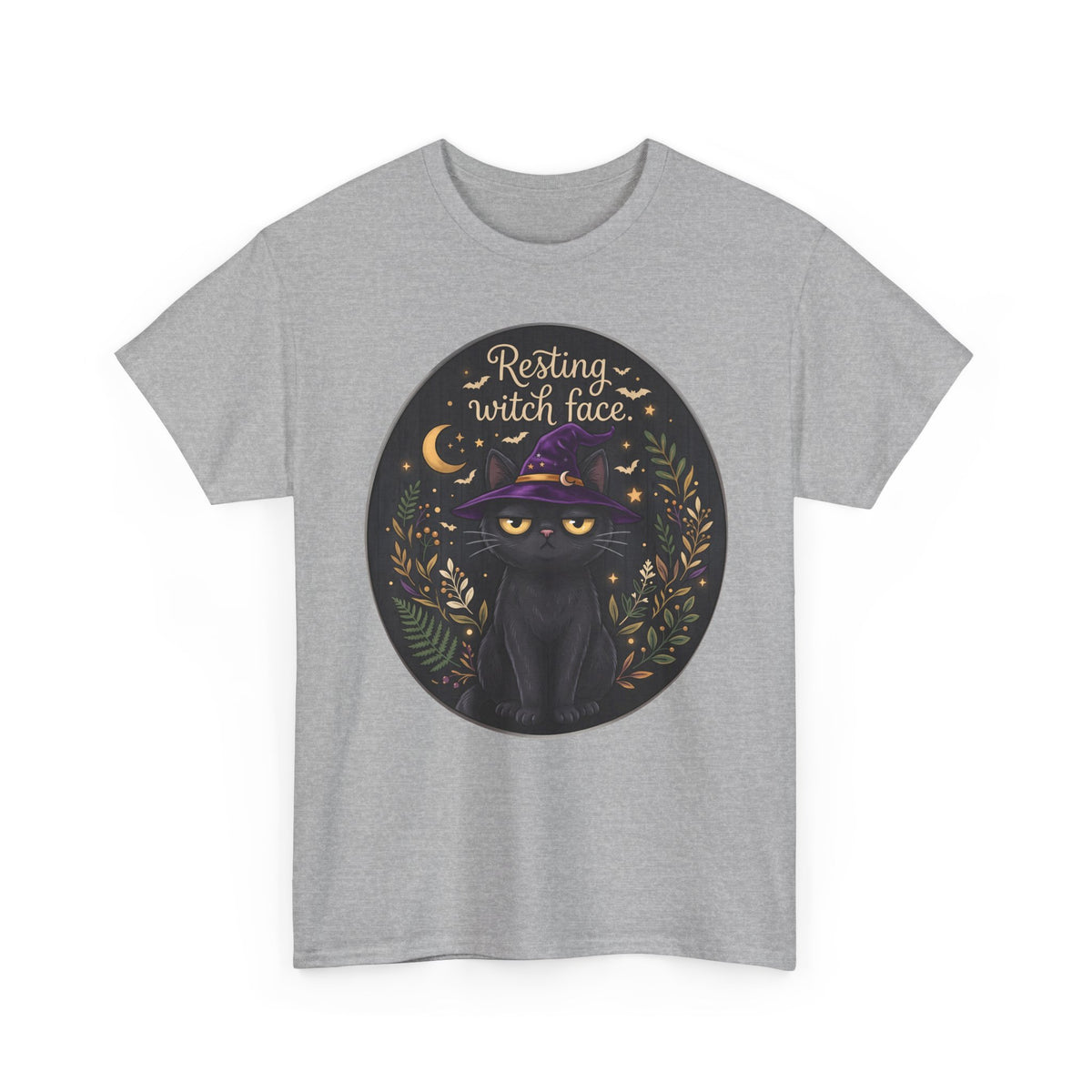 Resting Witch Face Black Cat Shirt — Sarcastic Halloween Witch Hat T-Shirt