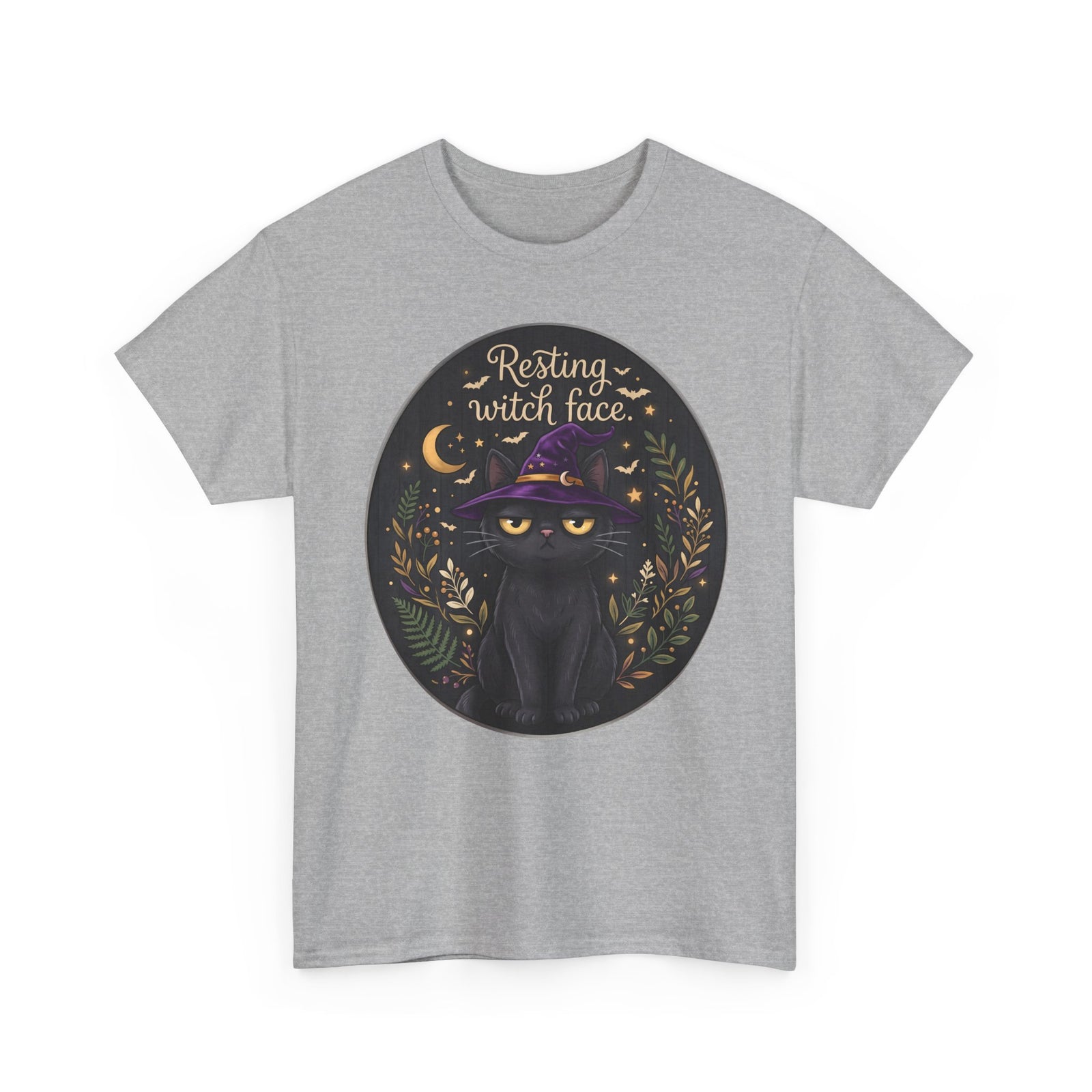 Resting Witch Face Black Cat Shirt — Sarcastic Halloween Witch Hat T-Shirt