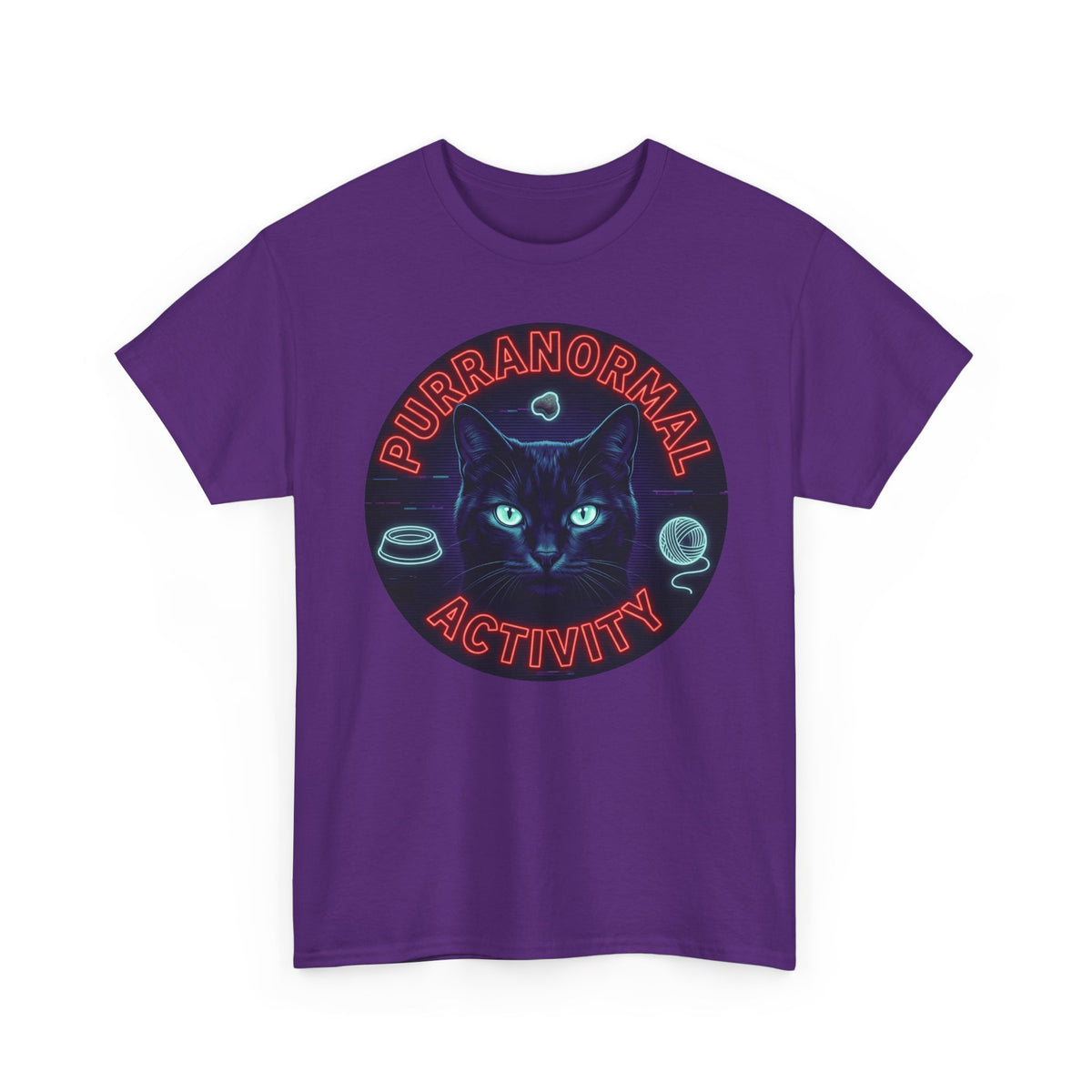 Purranormal Activity Cat T-Shirt — Neon Psychic Cat Tee