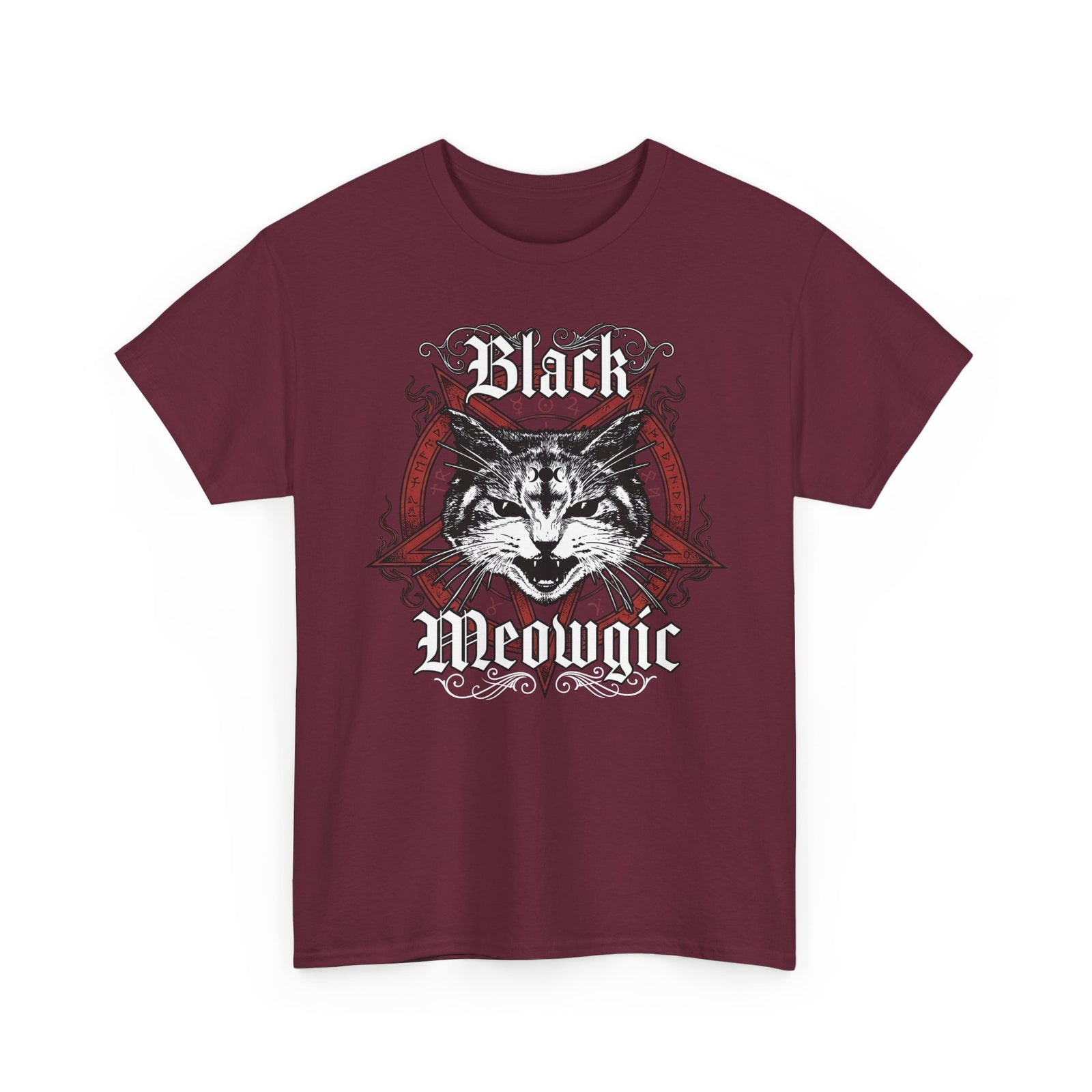 Black Meowgic T-Shirt — Cute Cat Magic Graphic Tee