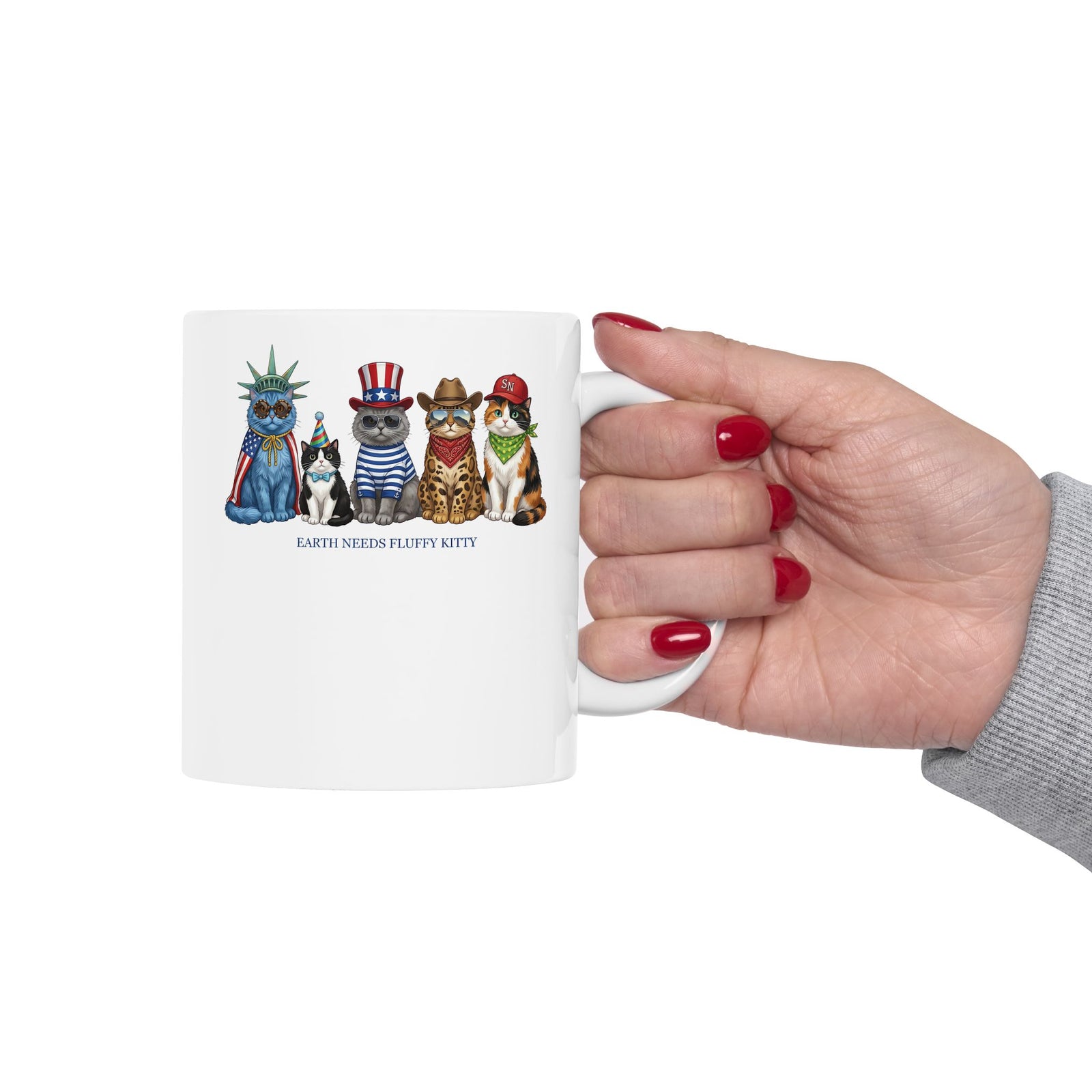 Earth Needs Fluffy Kitty Ceramic Mug