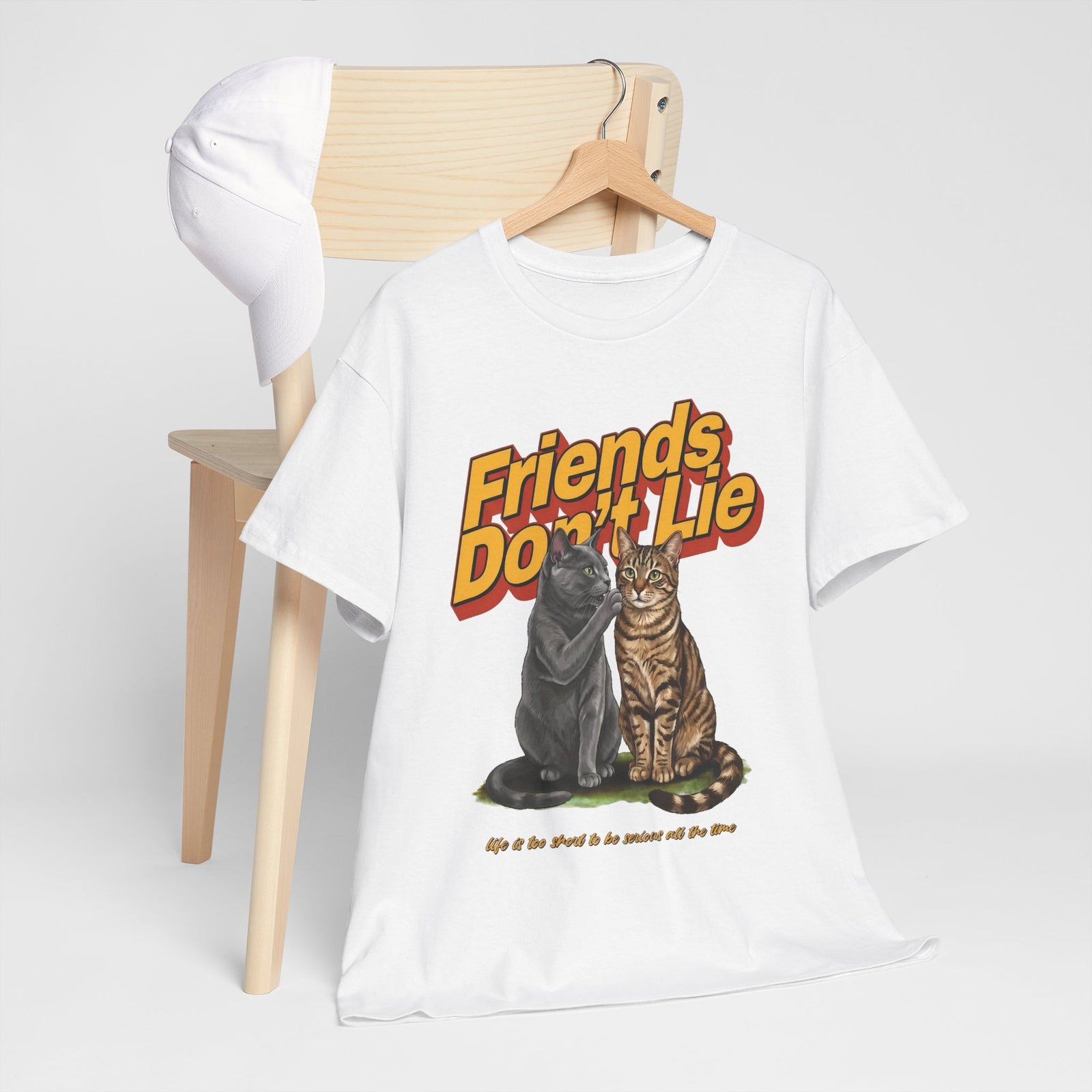 Friends Don't Lie Cat T-Shirt — Funny Cat Gossip Apparel