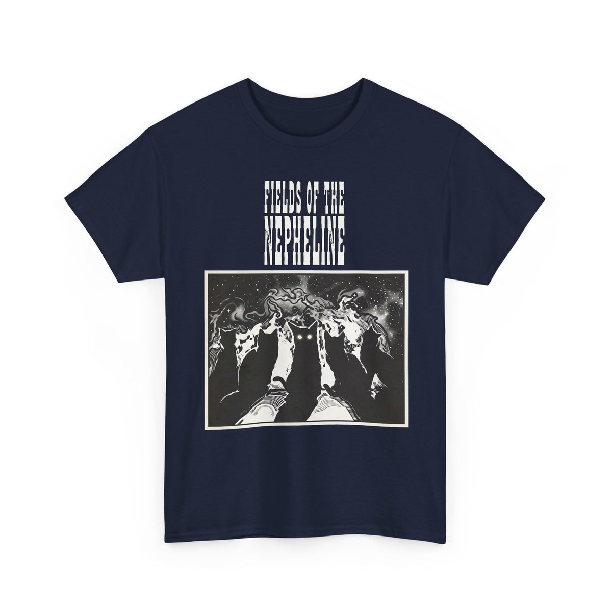 Black Cat Nepheline Graphic Tee — Gothic Band-Style Black T-Shirt