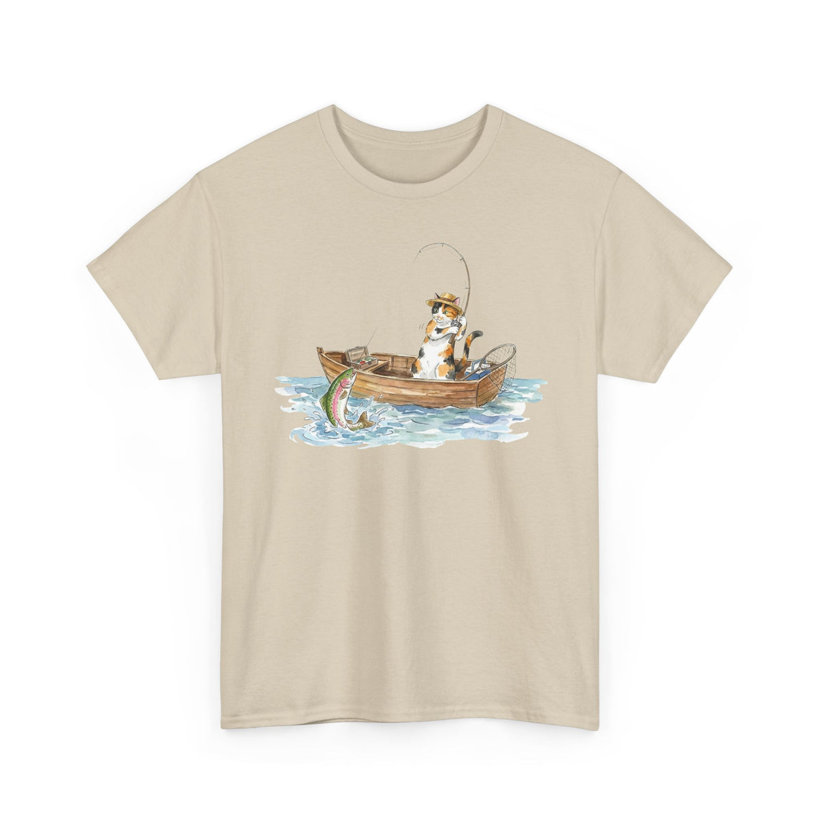 Cat Fishing T-Shirt — Funny Fishing Cat Graphic Tee