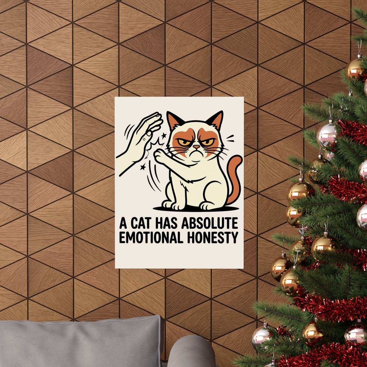 Funny Angry Cat Slap Poster