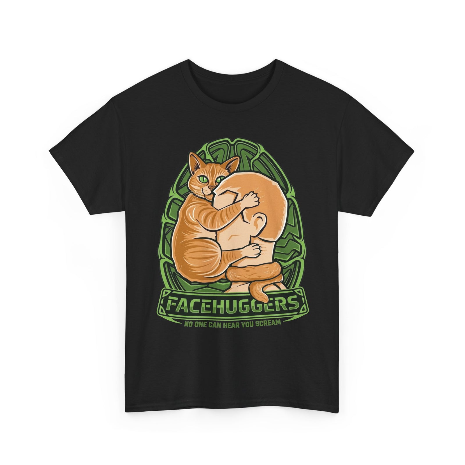 Cat 'Facehuggers' T-Shirt — Funny Orange Cat Hug Design