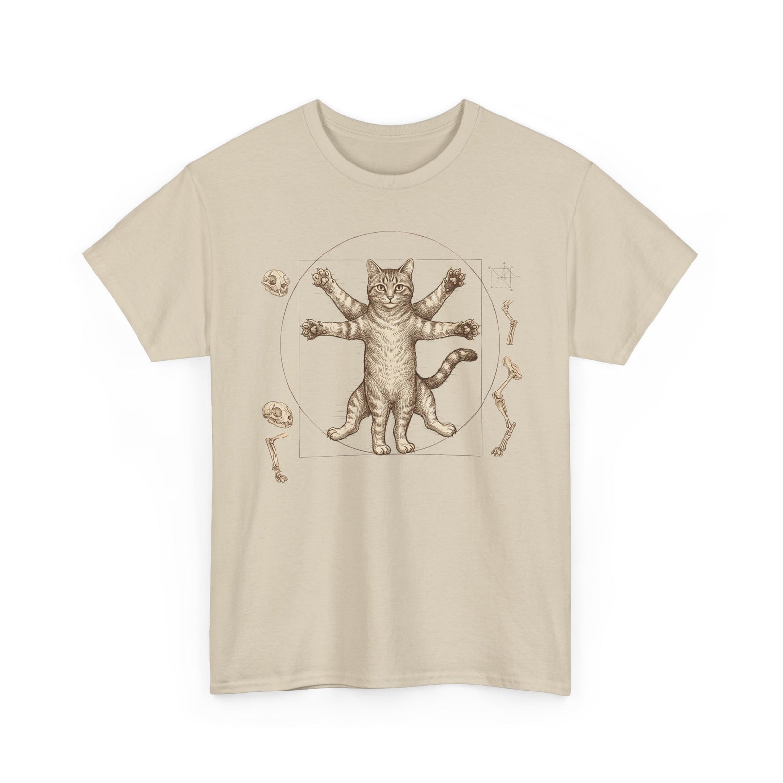 Vitruvian Cat T-Shirt — Anatomical Cat Art Tee