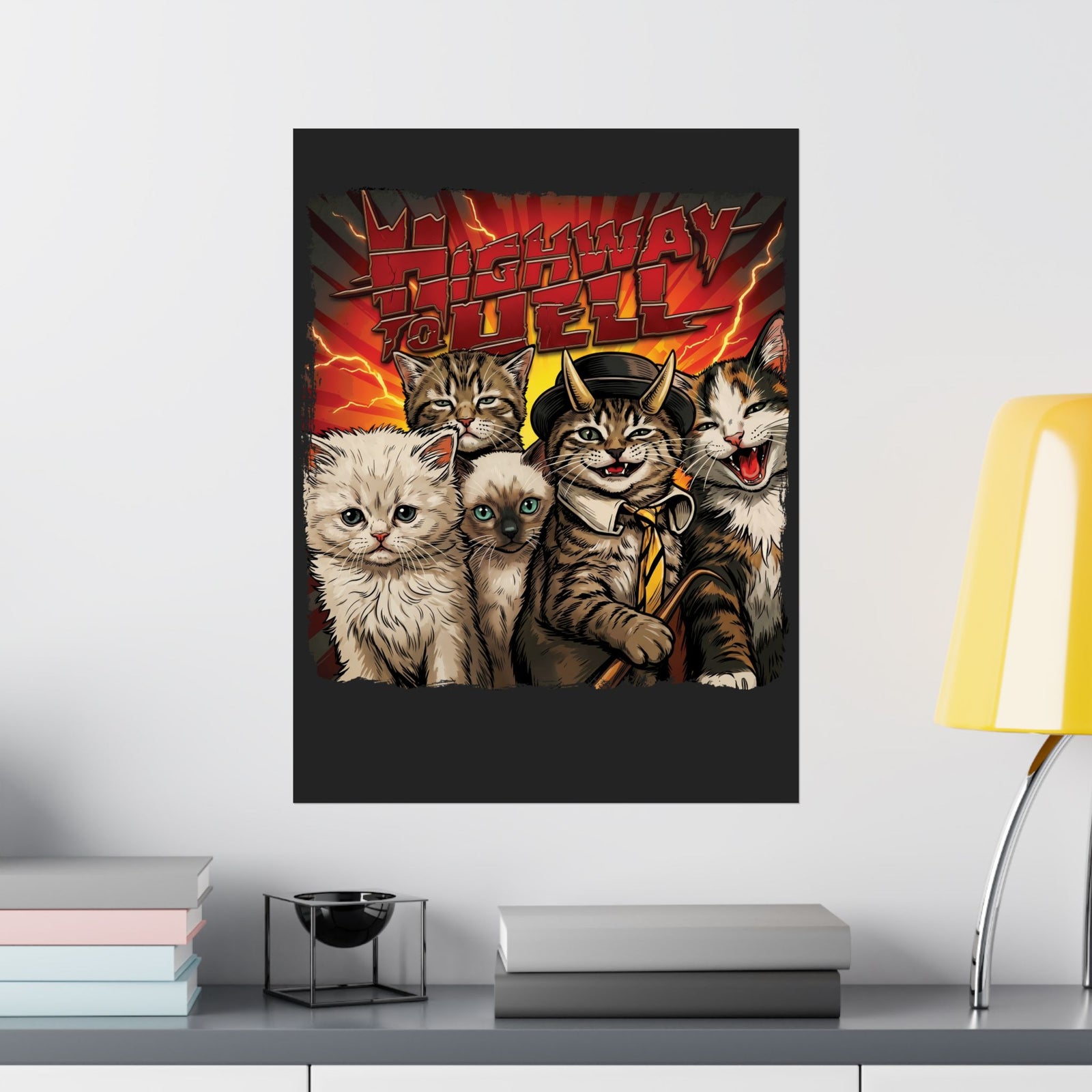 "Highway to Hell" Hard Rock Cats Parody Poster