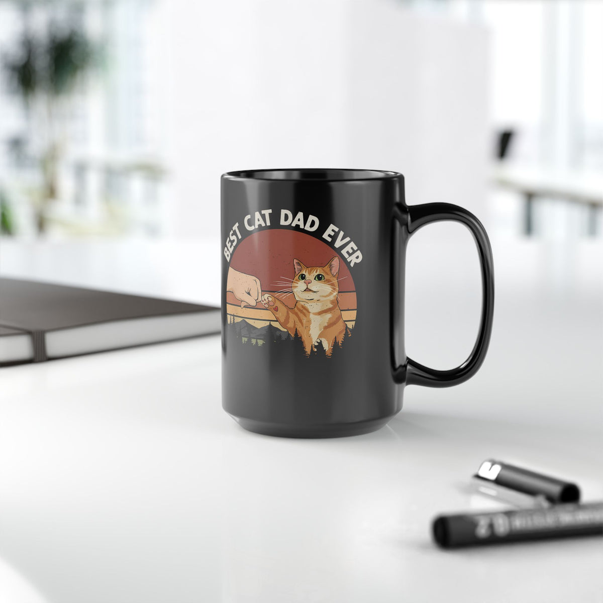 Best Cat Dad Ever Mug — Funny Cat Dad Black Mug