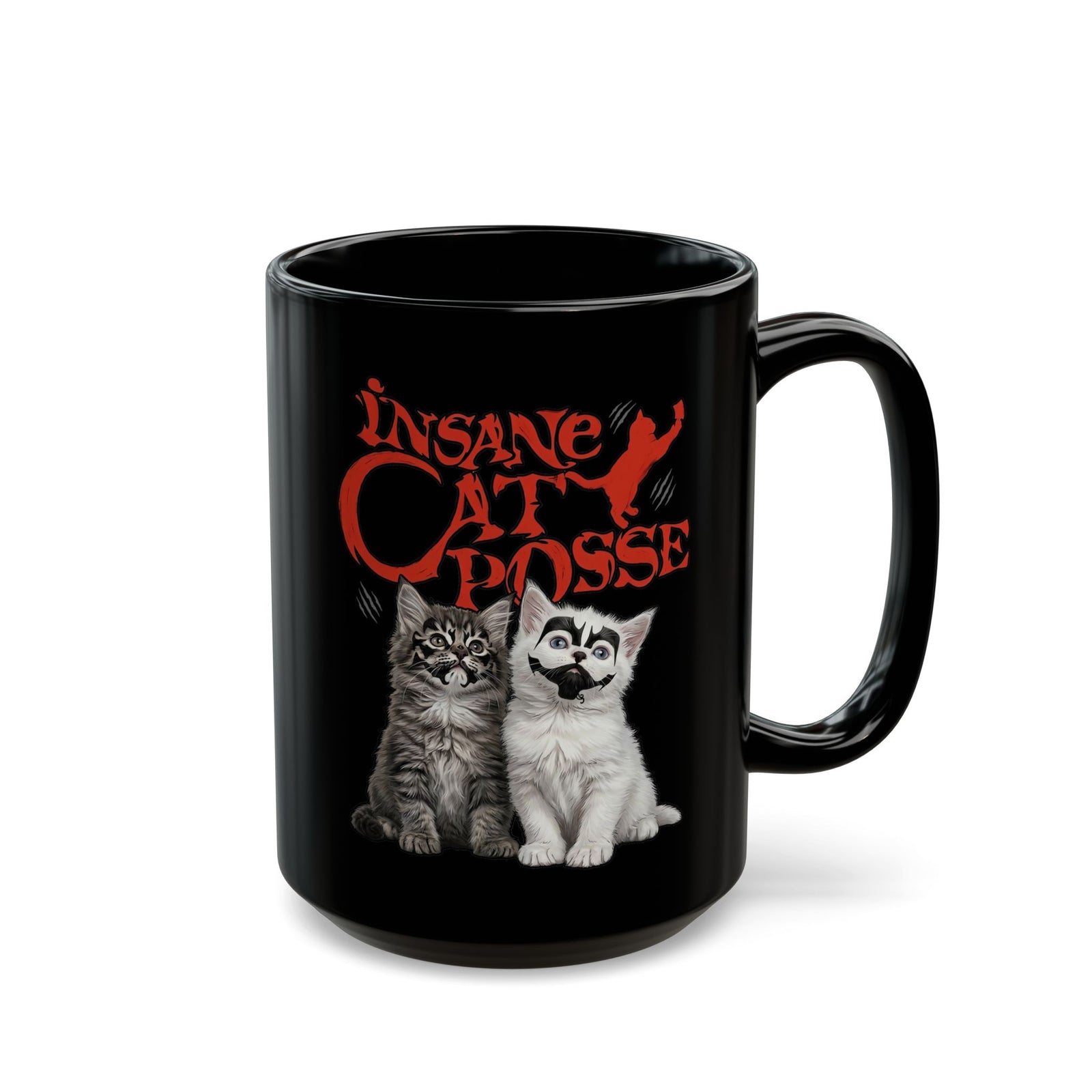 Insane Cat Posse Black Mug