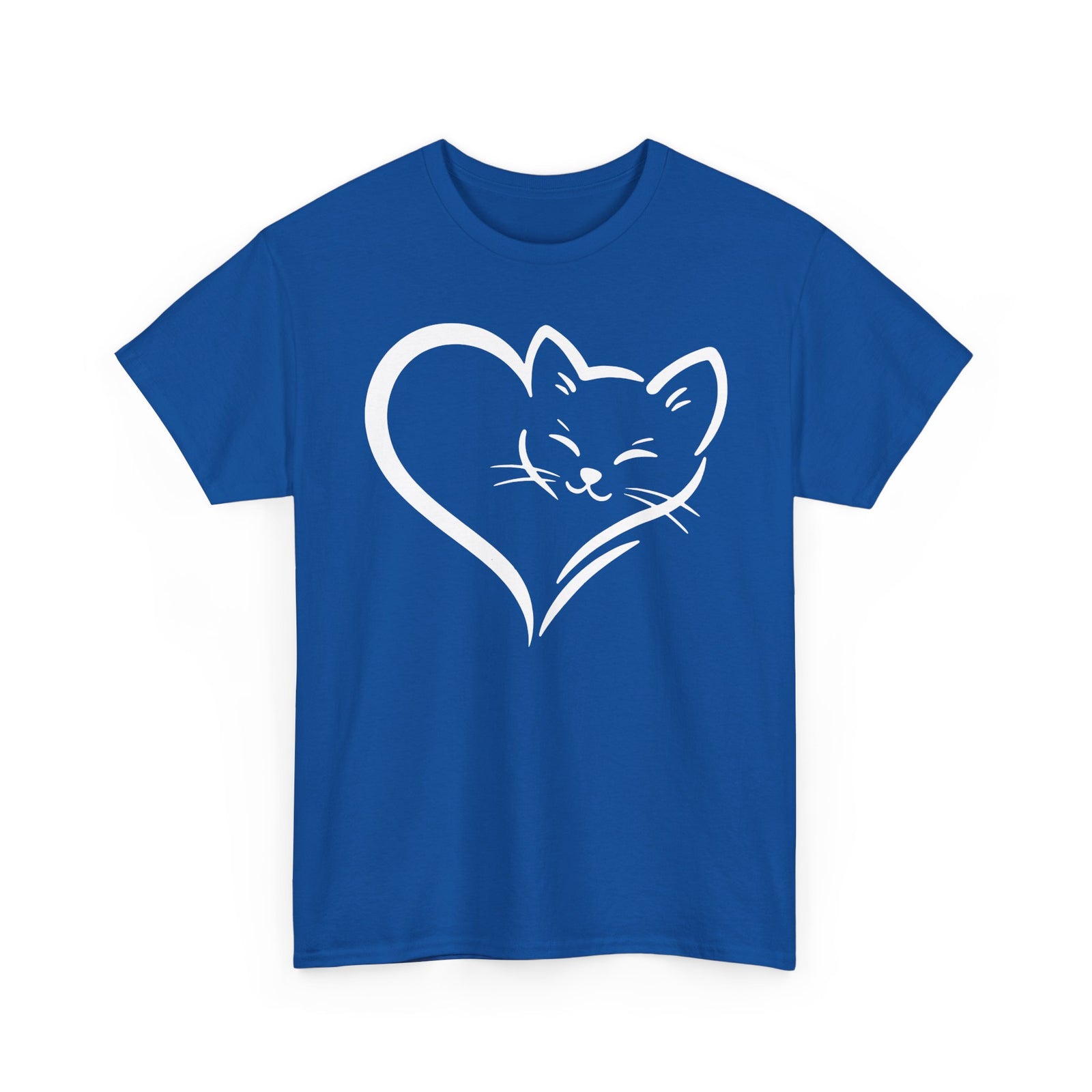 Cute Cat Heart T-Shirt - Cat Lover Gift - Adorable Cat Silhouette Tee