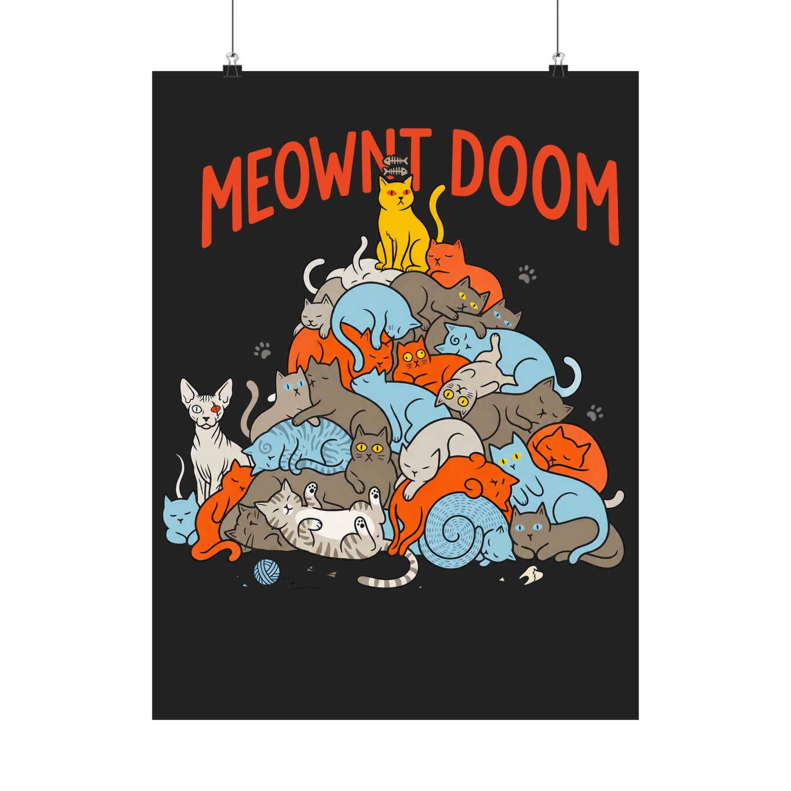 Meownt Doom Poster — Funny Cat 'meownt doom' Graphic Poster