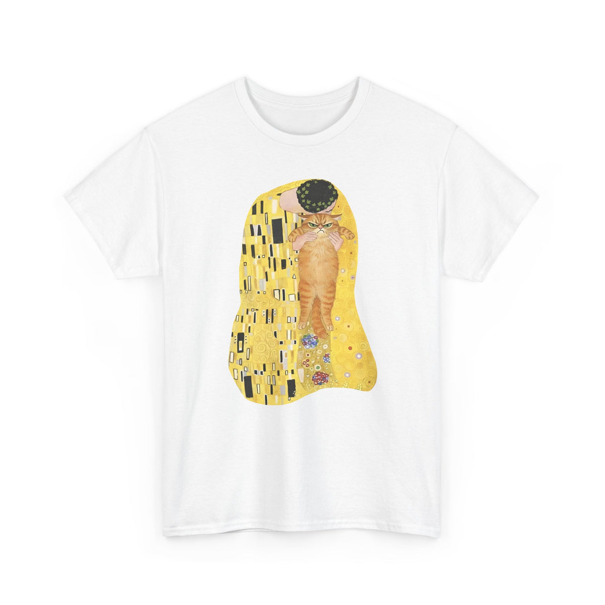 Cat &amp; The Kiss T-Shirt — Romantic Cat Illustration Tee