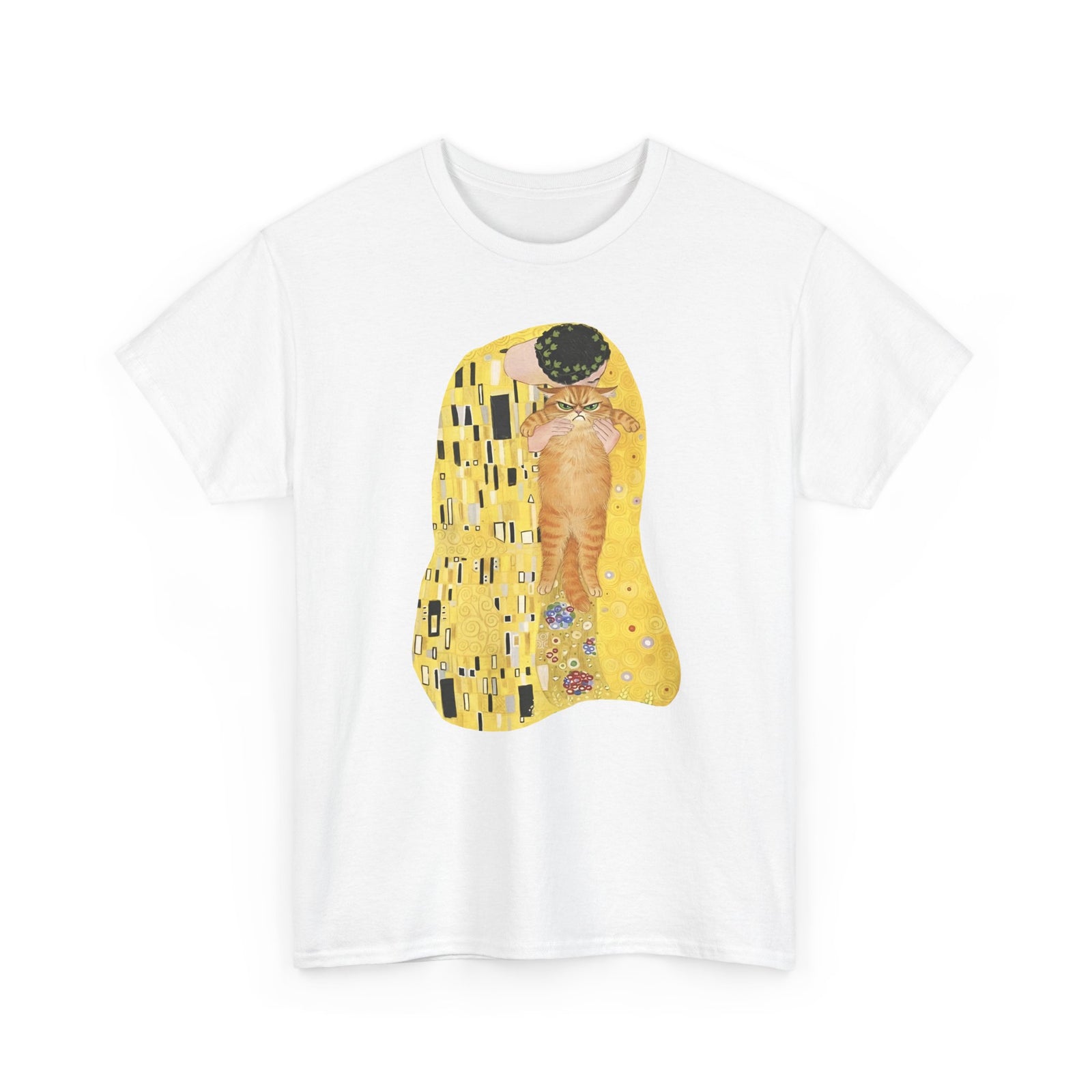 Cat & The Kiss T-Shirt — Romantic Cat Illustration Tee