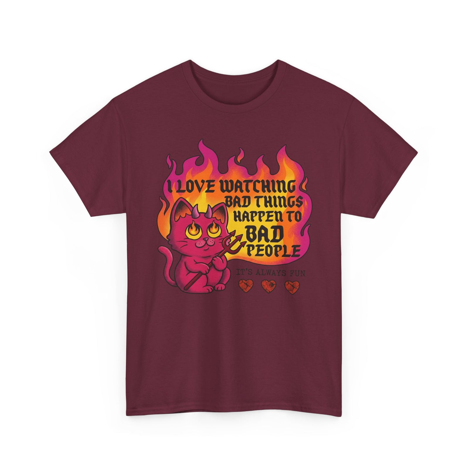 Evil Cat 'I Love Watching Bad Things' T-Shirt