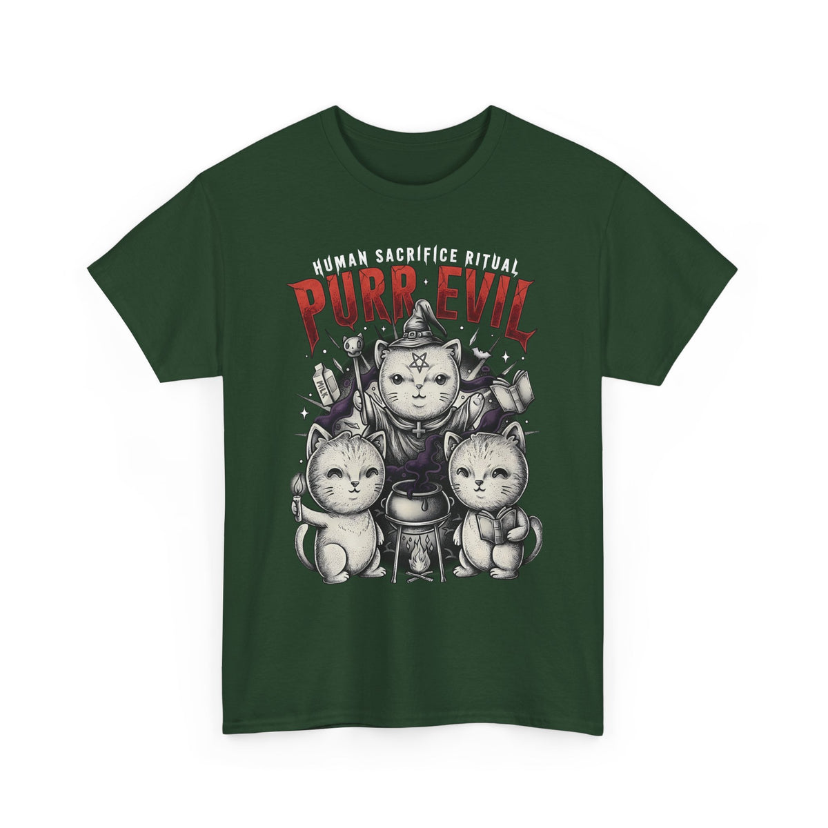 Purr Evil Witch Cats T-Shirt — Spooky Alternative Magic Apparel