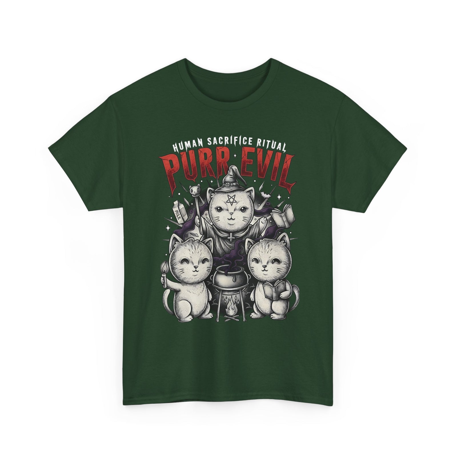 Purr Evil Witch Cats T-Shirt — Spooky Alternative Magic Apparel