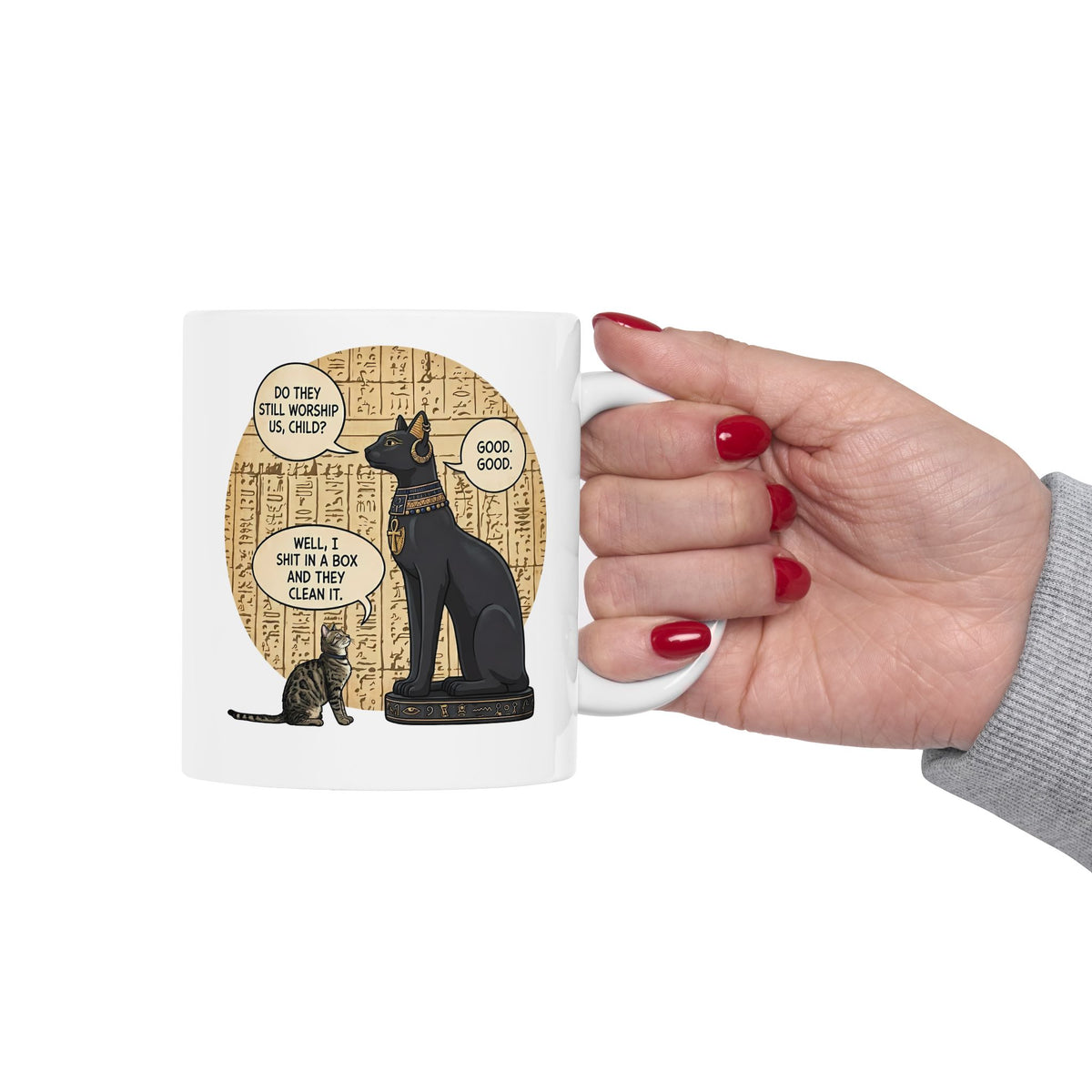 Do People Still Worship Cats? Funny Ceramic Mug — Novelty Cat Lover Mug