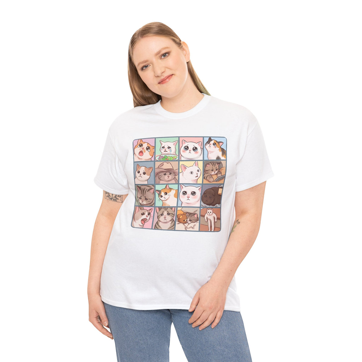 Cat Reactions Tee Funny Cat Memes T-Shirt
