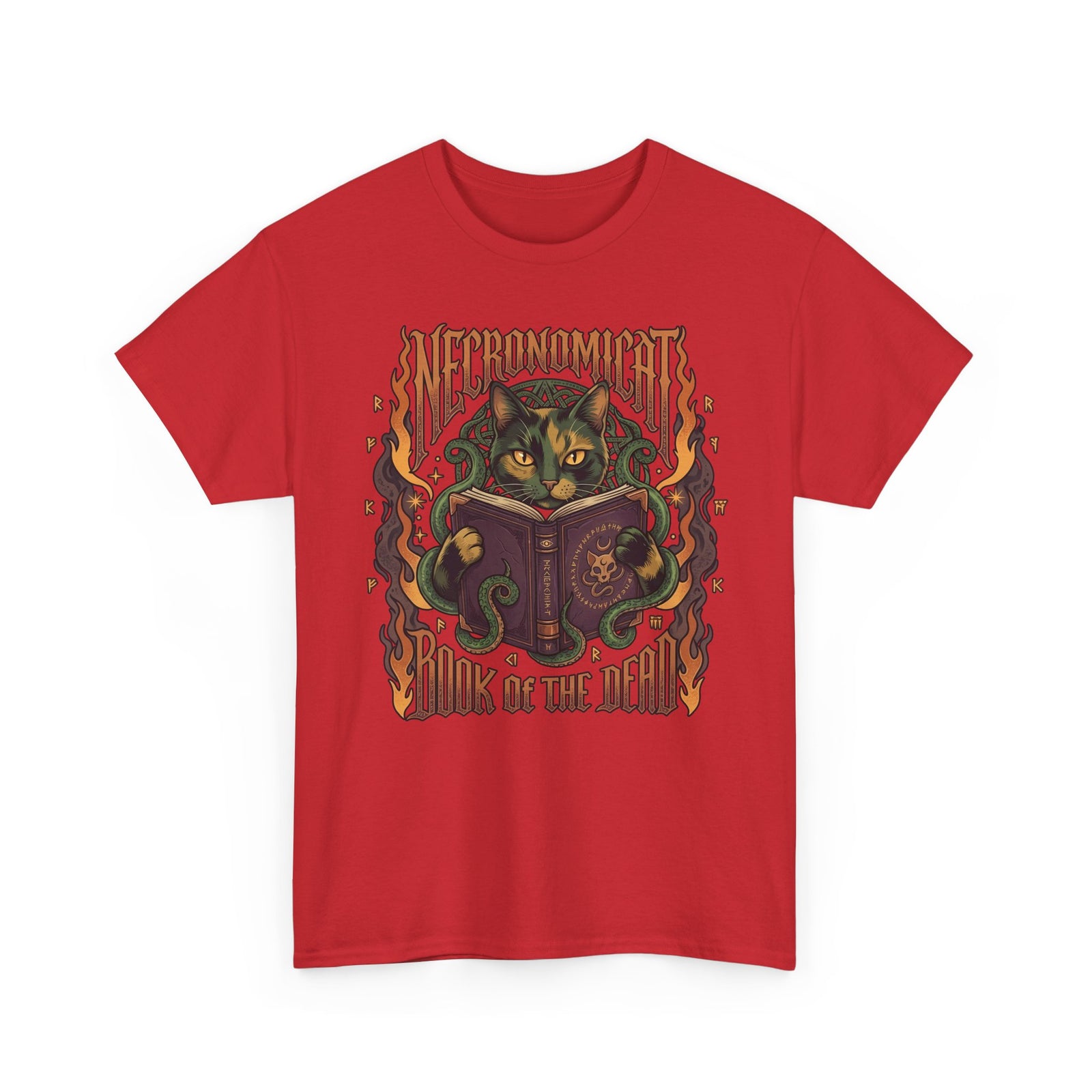 Necronomicat Occult Cat T-Shirt — Dark Mystic Graphic Tee
