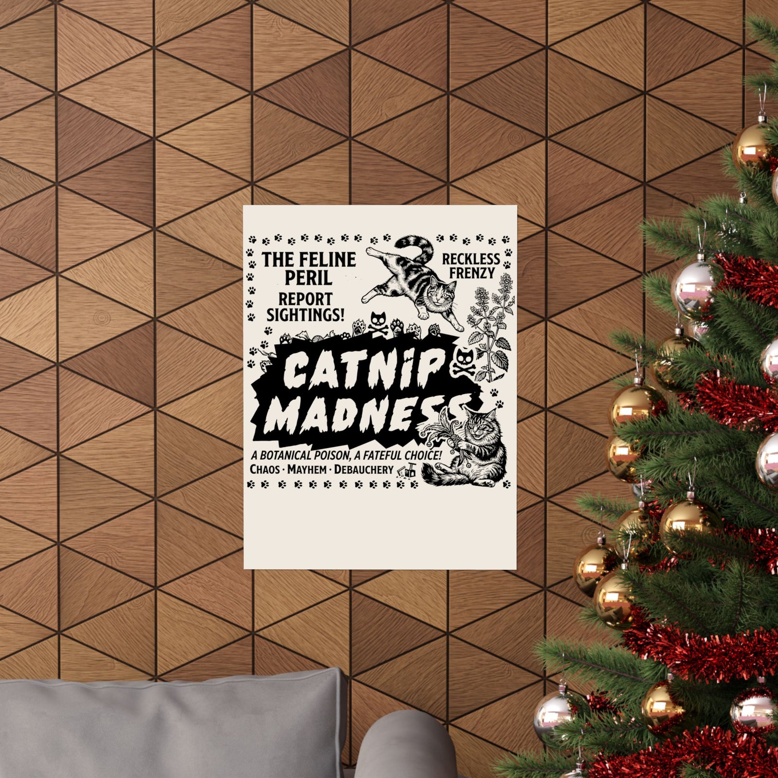 Catnip Madness Cat Poster