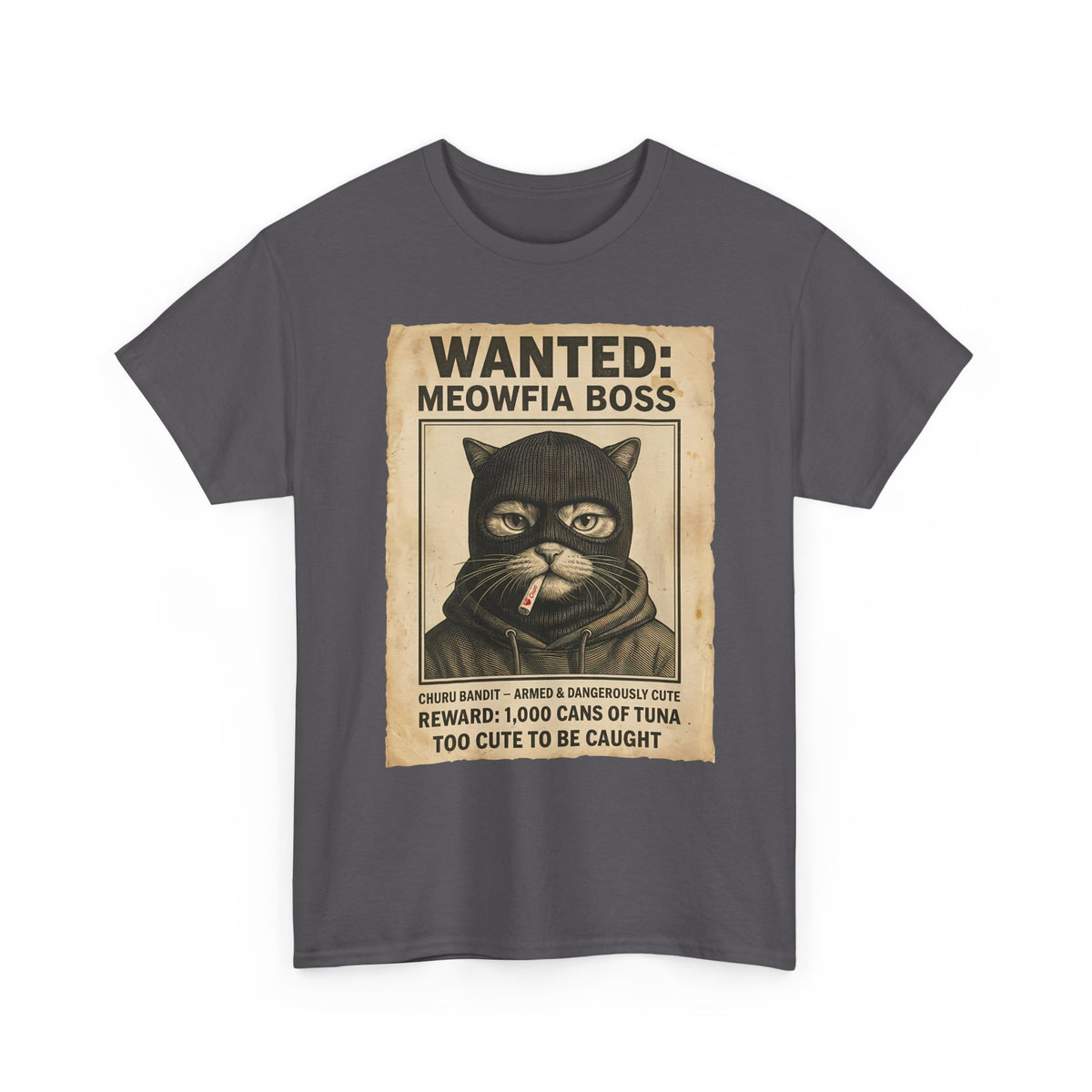 "Meowfia Boss" Wanted Poster Funny Cat T-Shirt