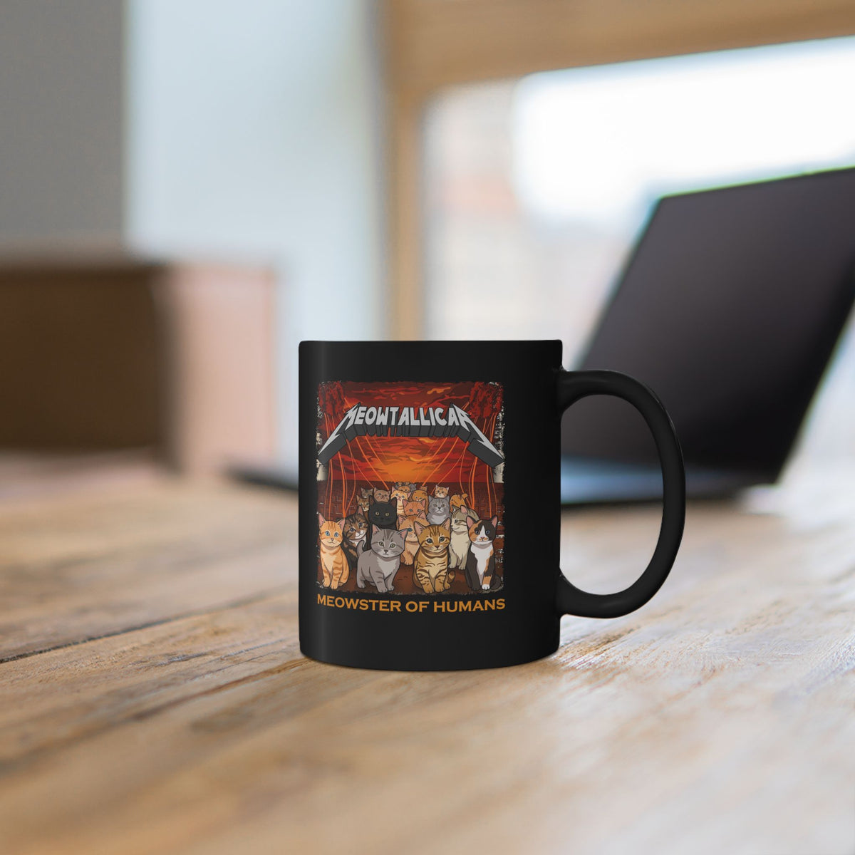Meowster of Humans Cat Black Mug