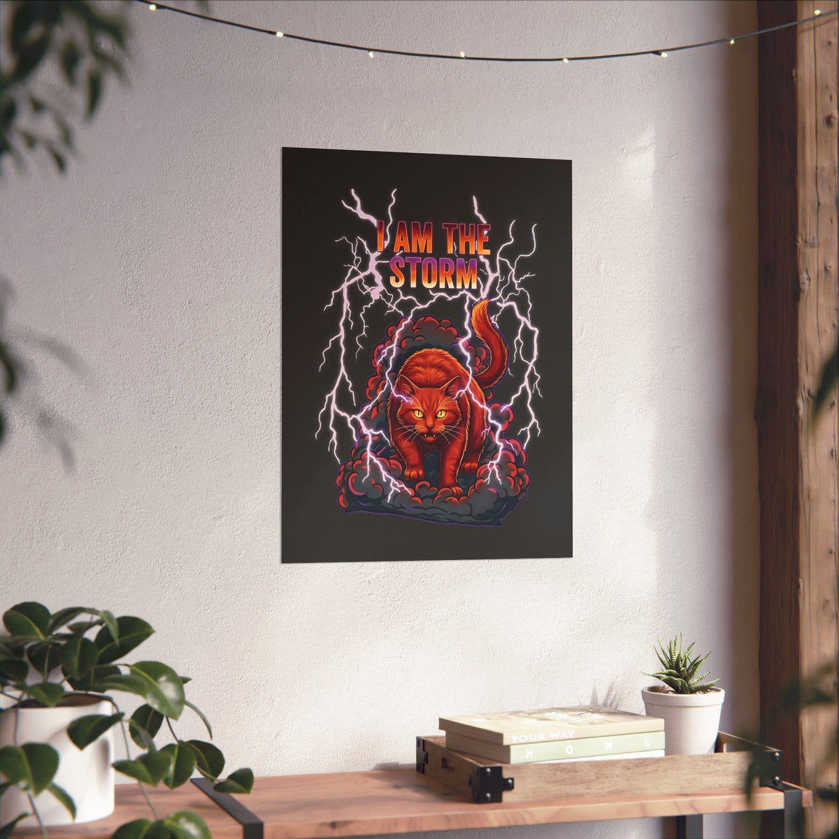 I Am The Storm Cat Poster — Bold Cat Graphic Poster