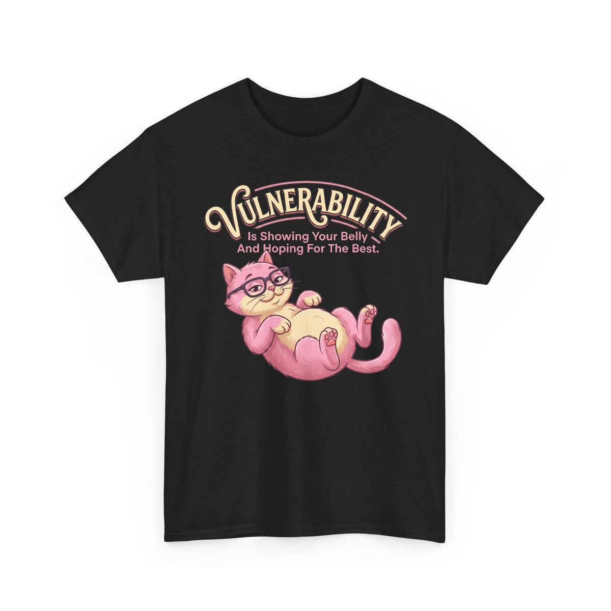 Vulnerability Cat T‑Shirt — "Vulnerability is Showing Your Reality" Cute Self‑Care Tee