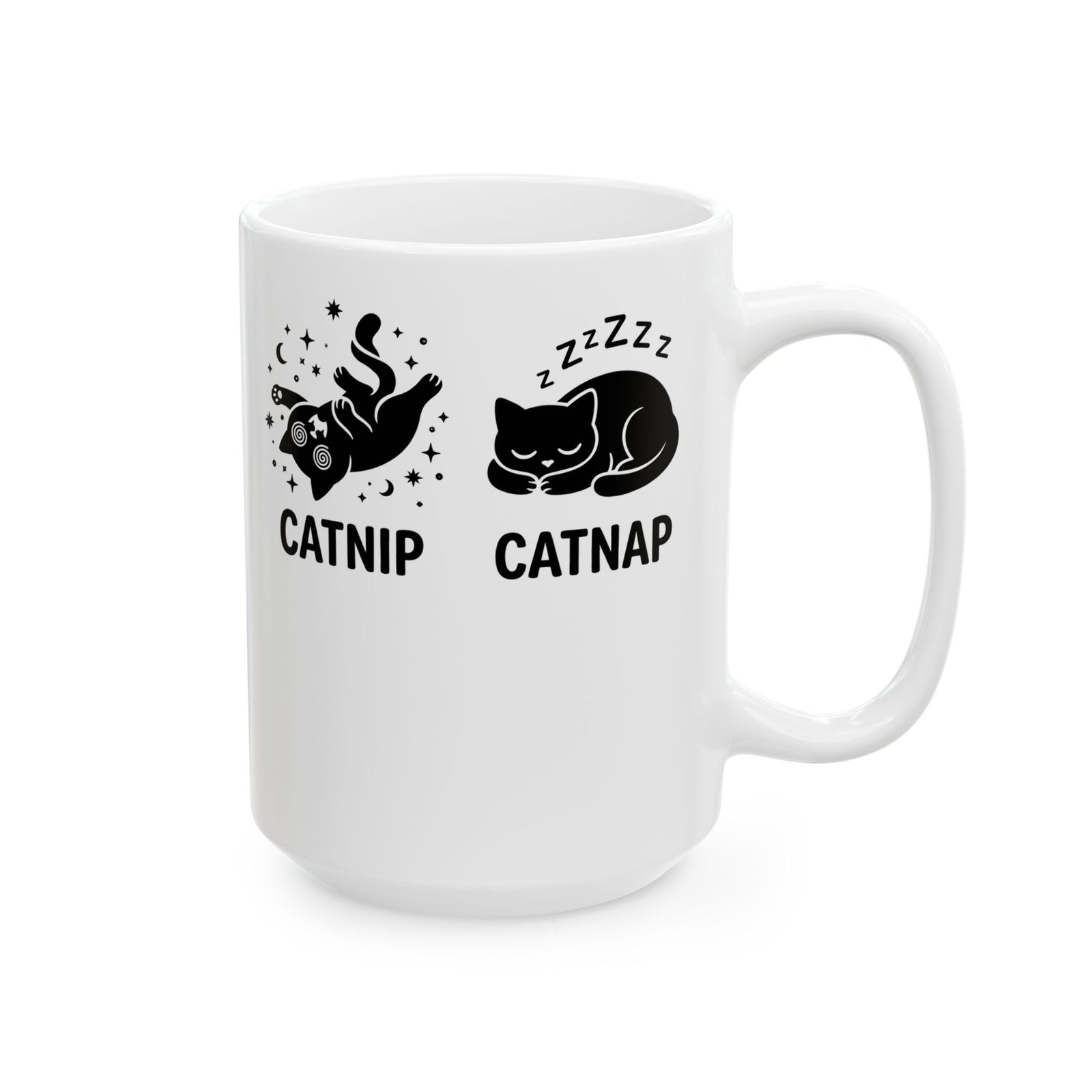 Catnip Catnap Cat Ceramic Mug — Cute Cat Nap Graphic Mug